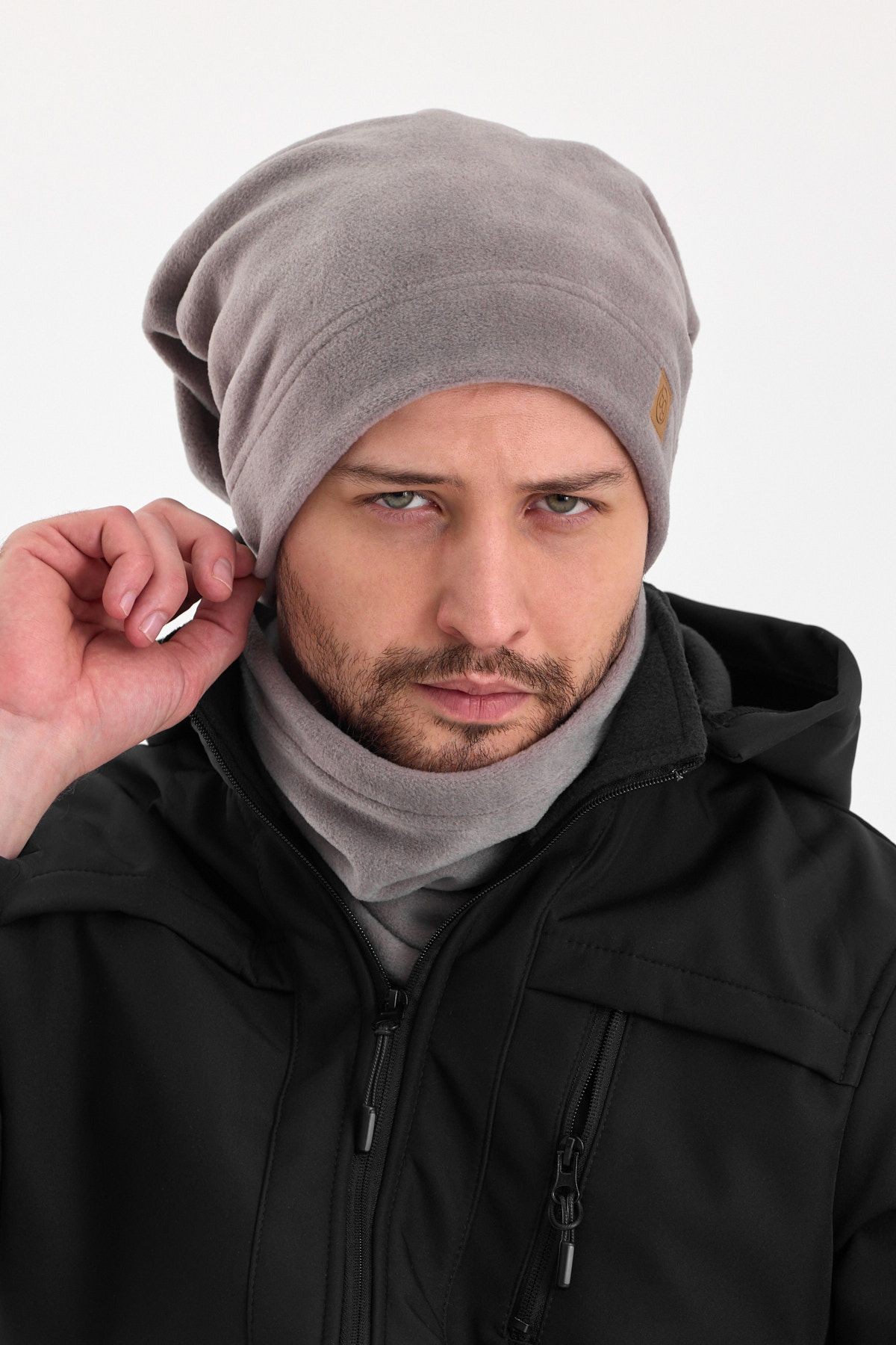 Erkek Kadın %100 mikro Polar Çift Katlı Winter's coming Bere Boyunluk Takım