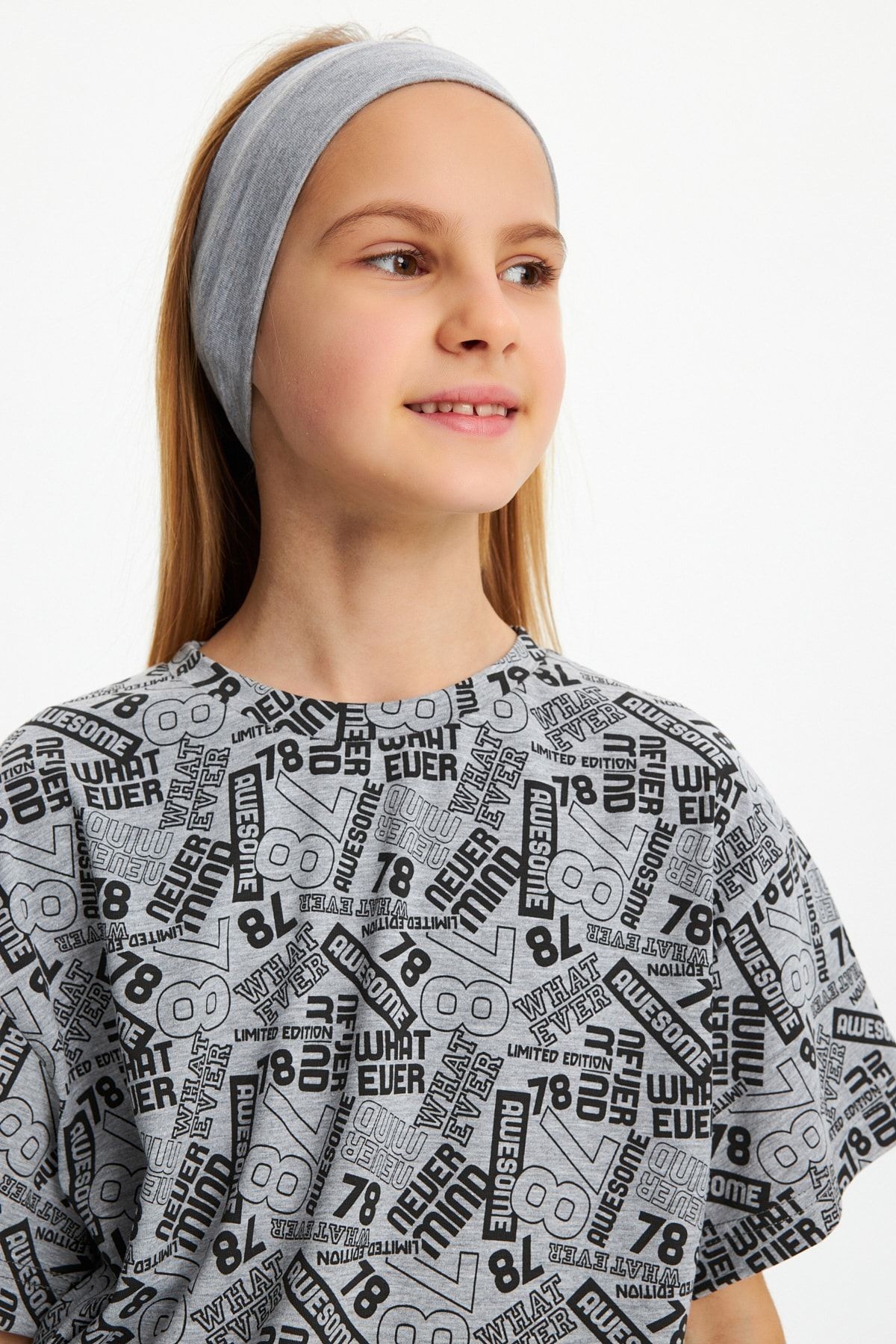 Kız %100 Pamuklu Penye T-shirt Bandana 2^li Takım -spor Rahat Best Of Koleksiyon 4