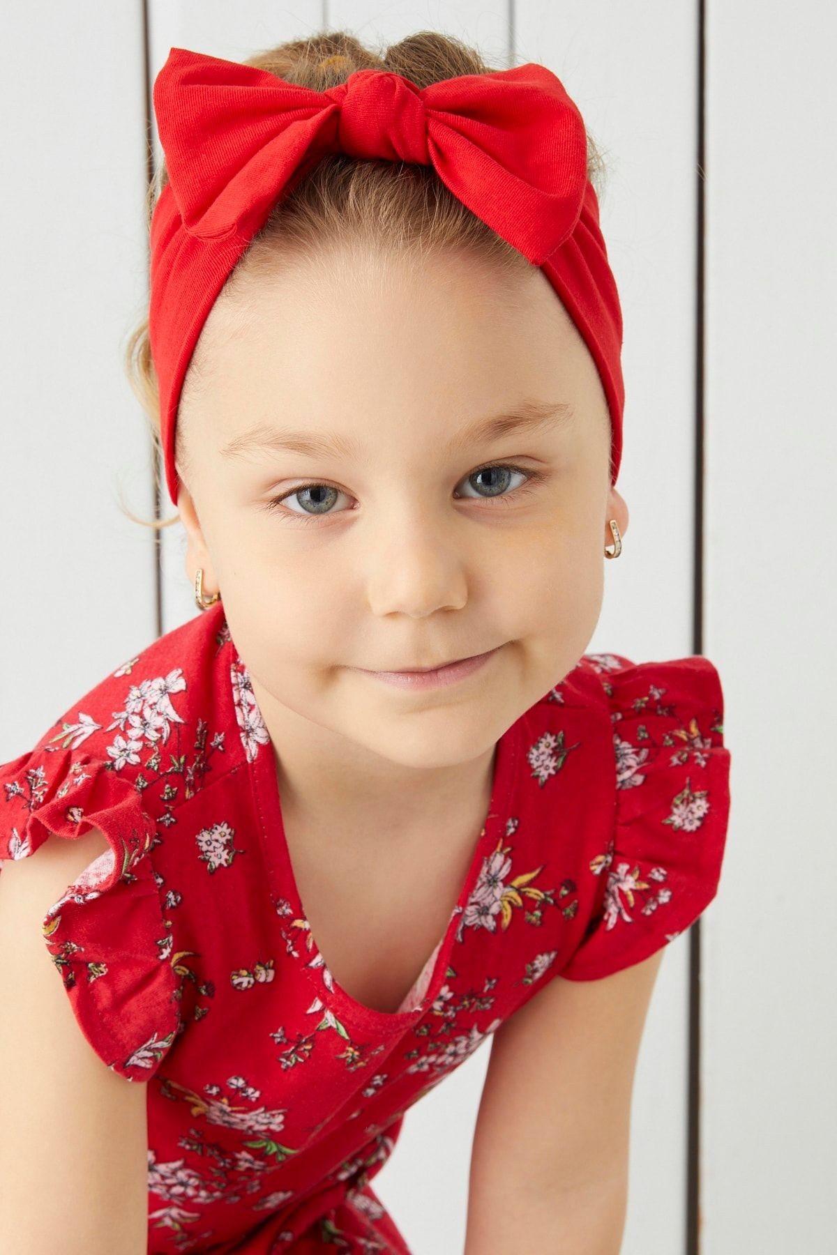 El Yapımı Yumuşak Fiyonk Bağlamalı Doğal Pamuklu Penye 2'li Bebek Çocuk Kız Bandana Turuncu Mavi