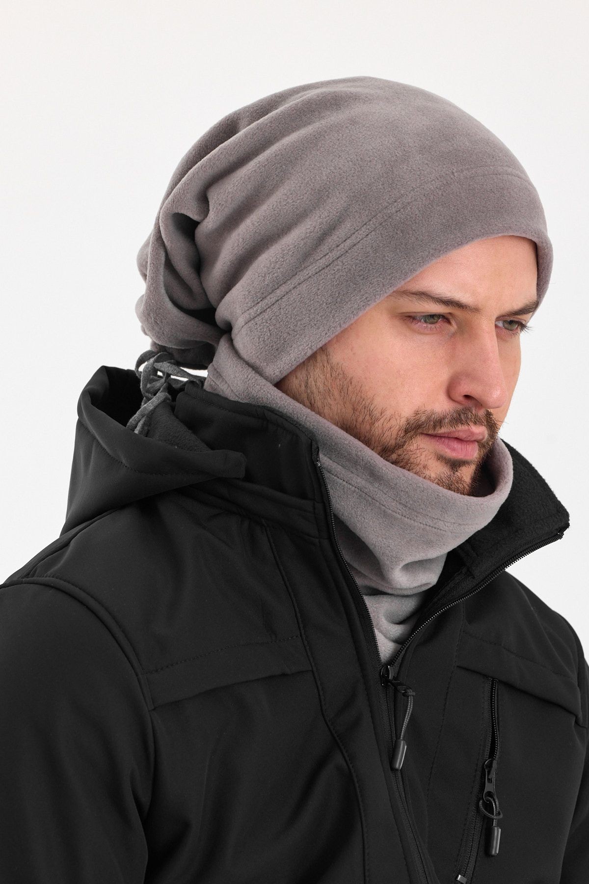 Erkek Kadın %100 mikro Polar Çift Katlı Winter's coming Bere Boyunluk Takım