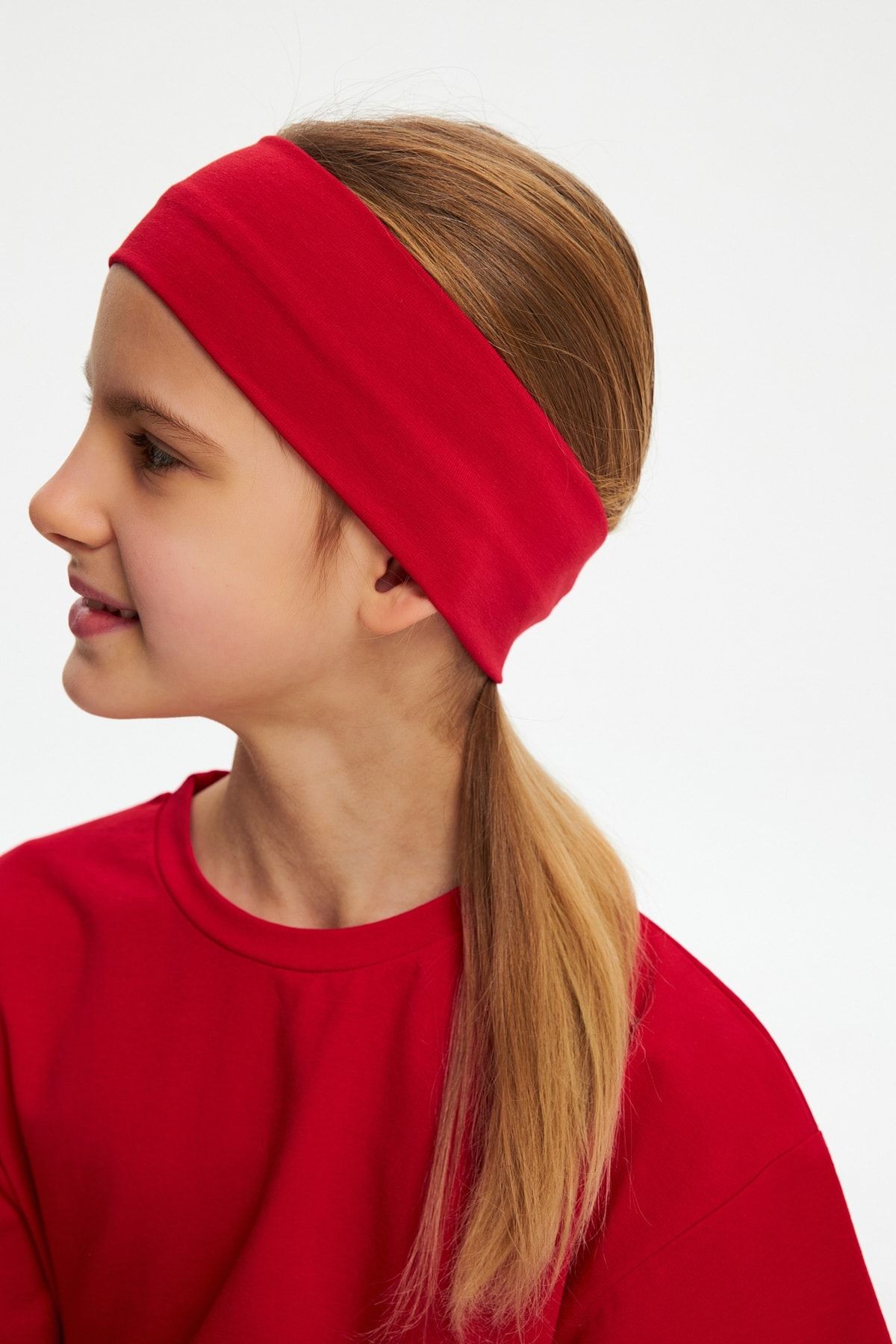 Kız %100 Pamuklu Penye Şort T-shirt Bandana 3^lü Alt Üst Takım -spor Rahat Koleksiyon 4