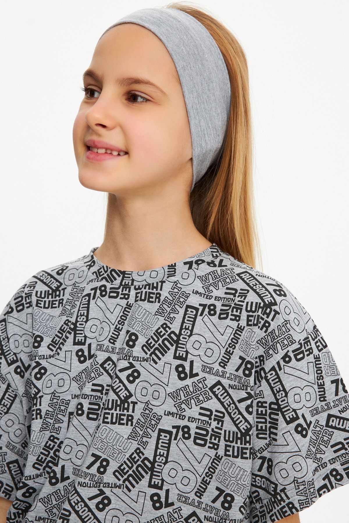 Kız %100 Pamuklu Penye T-shirt Bandana 2^li Takım -spor Rahat Best Of Koleksiyon 4