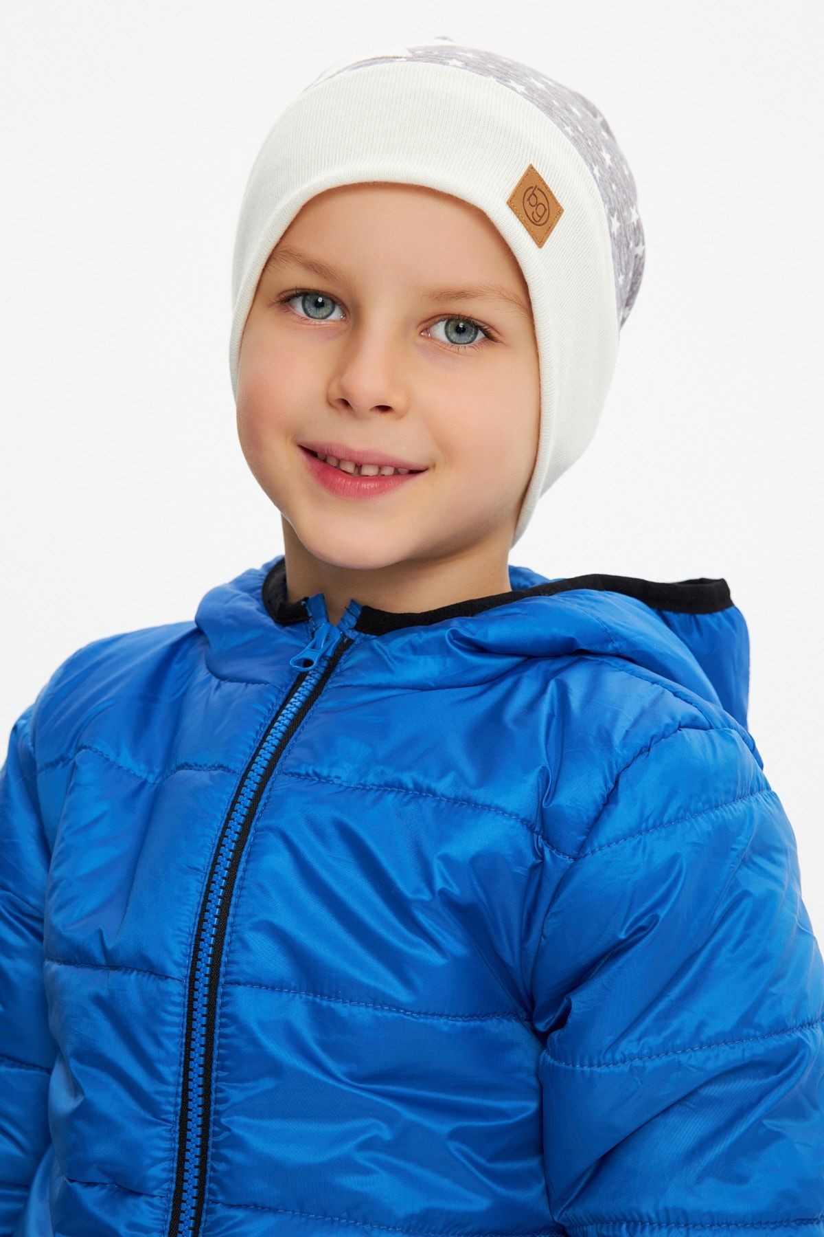 Erkek Bebek Çocuk Ponponlu Bere Boyunluk Set Yumuşak Çift Katlı %100 Doğal Pamuklu