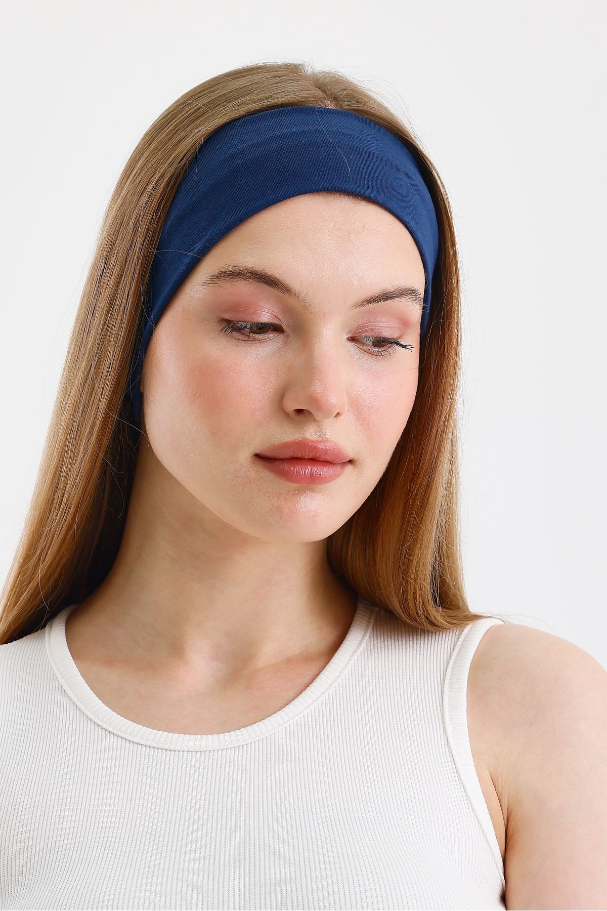 Kadın %100 Pamuklu Penye, Kaymaz, Terletmez, Ultra Hafif, Spor Saç Bandı Bandana