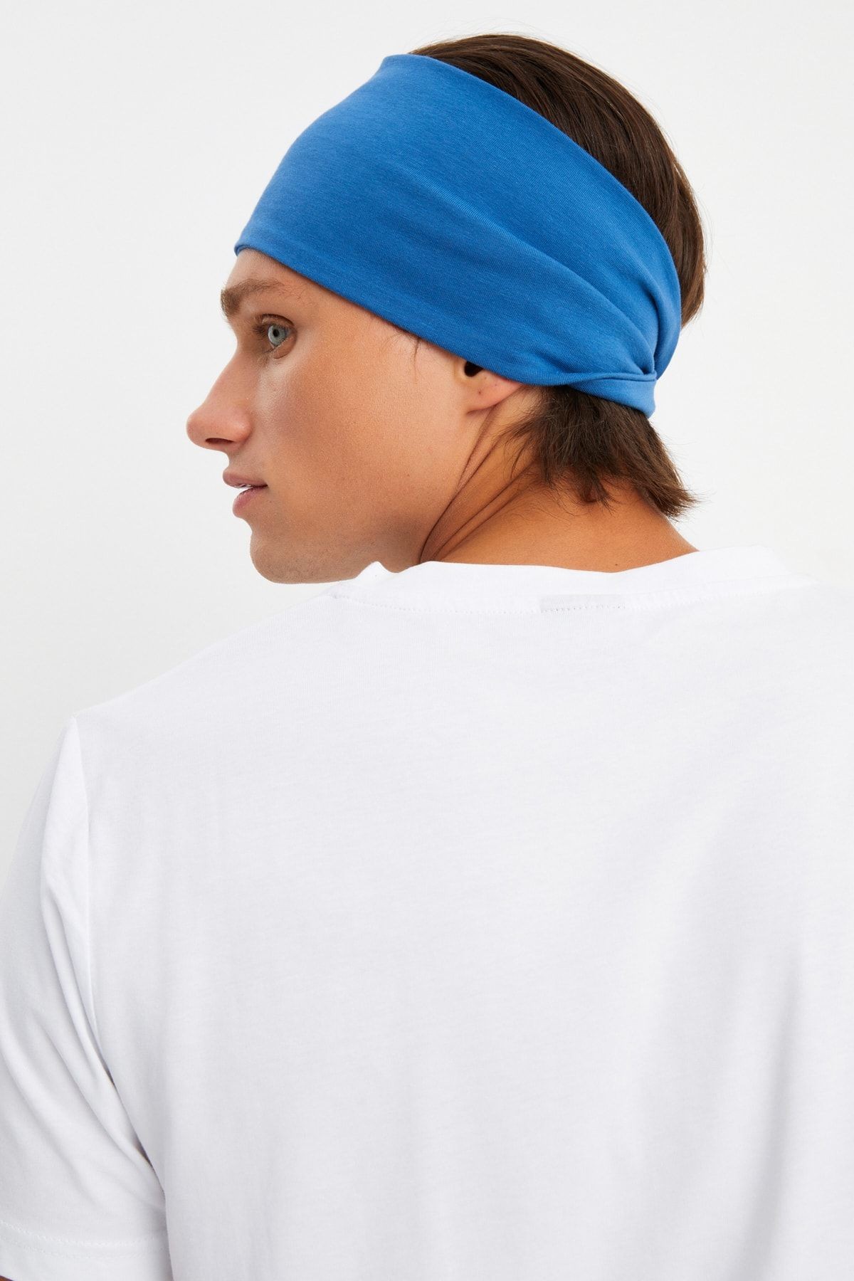 Erkek %100 Pamuklu Penye Kaymaz Ultra Hafif Spor Geniş Saç Bandı Bandana