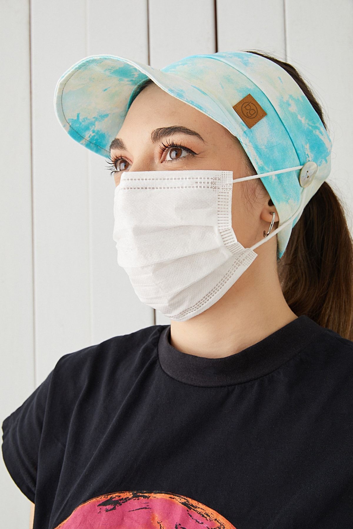 Batik Yetişkin Genç Maske Takılabilir Tenis Yazlık Vizör Spor Şapka Yumuşak Pamuklu Penye