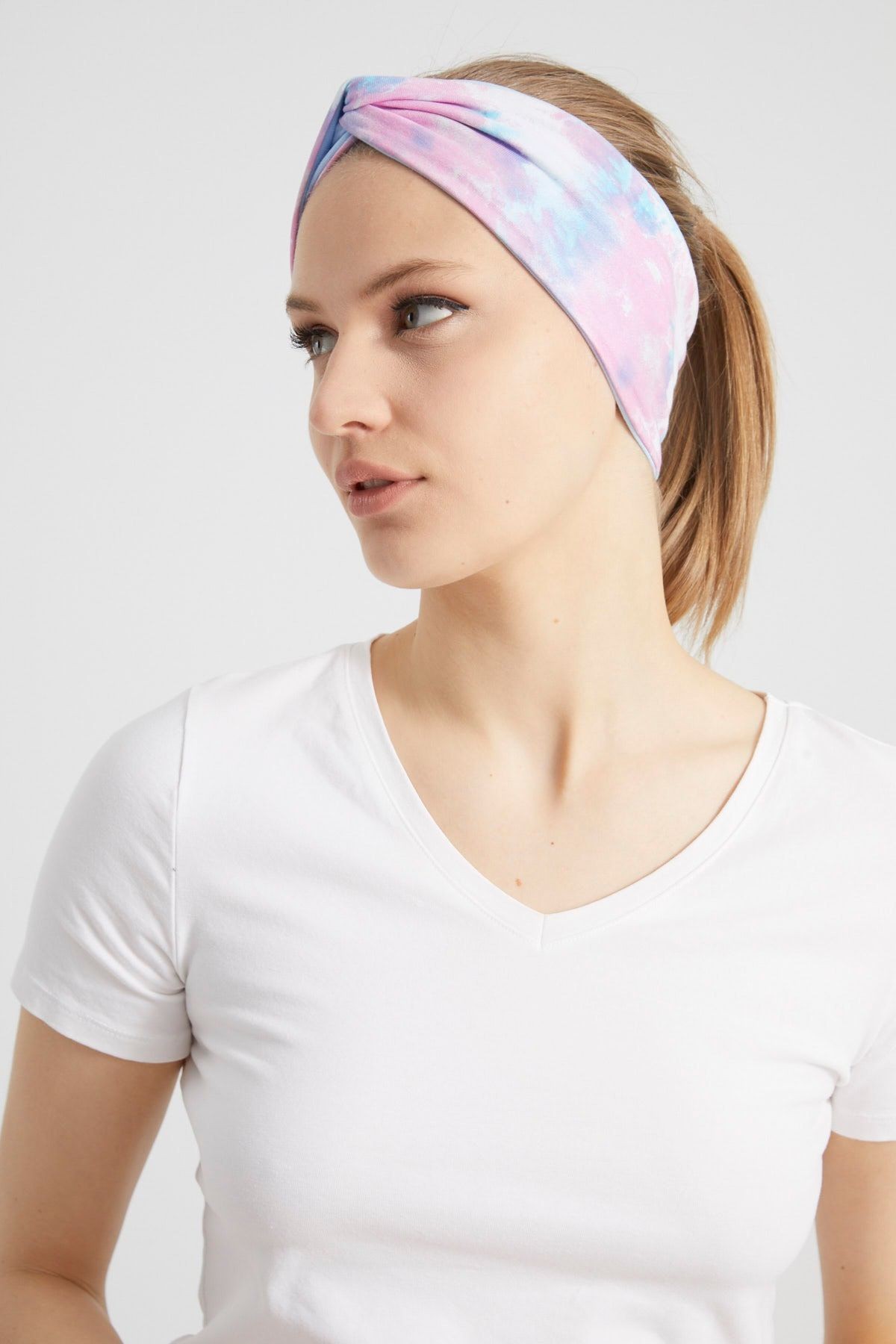 Batik Aqua, Butik Tasarım Kadın Bandana Saç Bandı, Ekstra Yumuşak, Esnek, Doğal, Pamuklu Penye