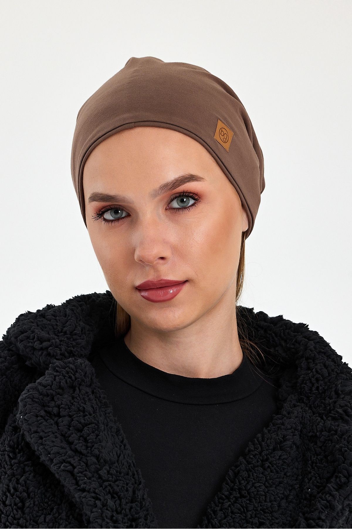 Kahverengi  Arkası Açılabilir eşsiz, rahat ultra yumuşak esnek trendy 4 mevsim Penye Bandana Bere