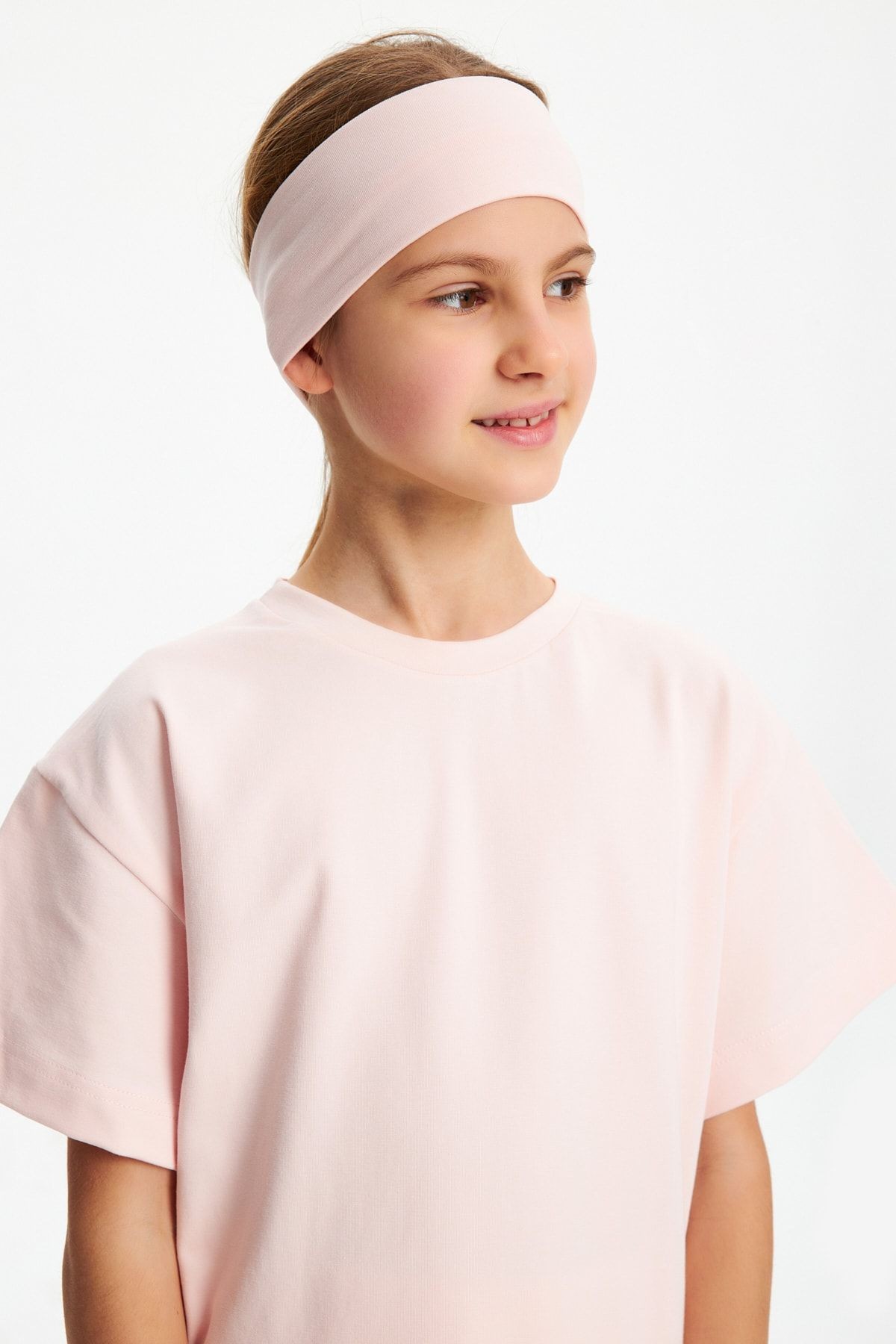 Kız %100 Pamuklu Penye Şort T-shirt Bandana 3^lü Alt Üst Takım -spor Rahat Koleksiyon 15
