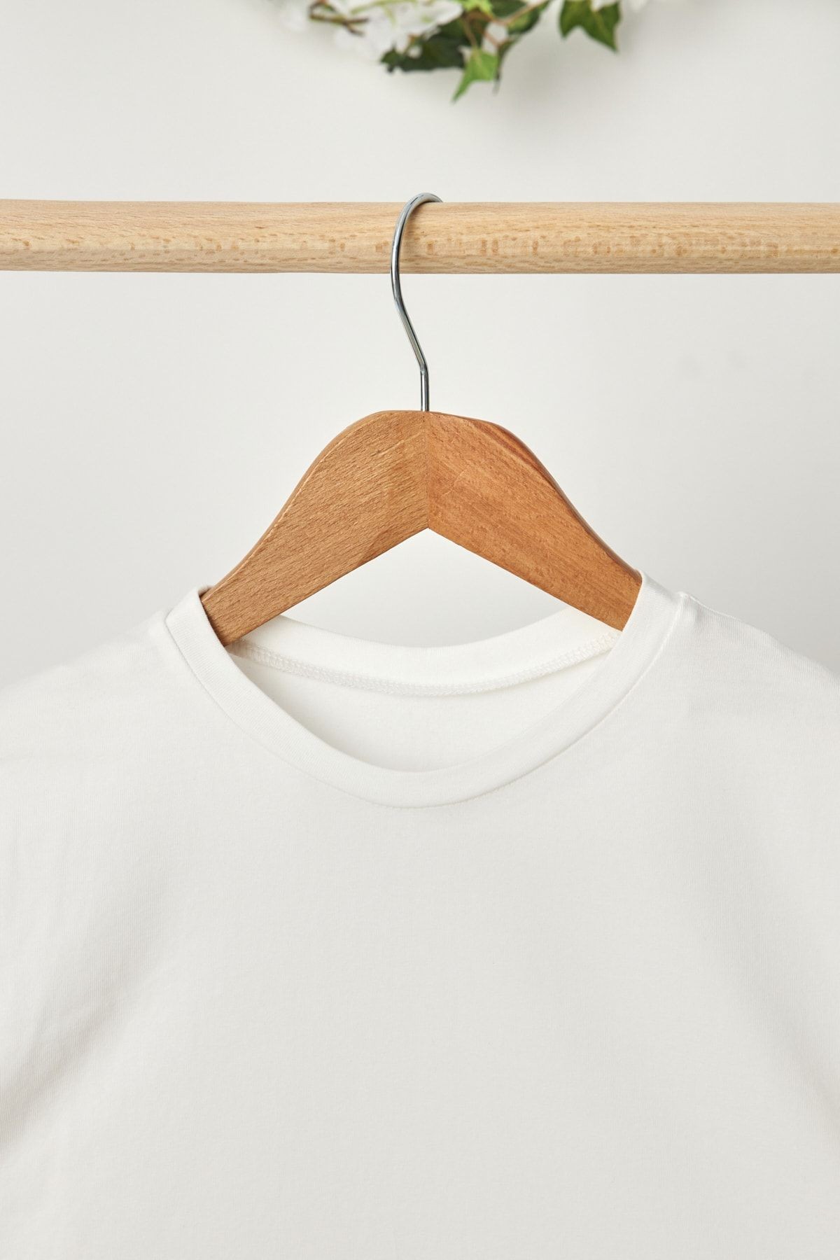 Erkek Çocuk %100 Pamuklu Penye Oversize Beyaz T-shirt Yumuşak Bandana 2'li Takım Trend Seri 4