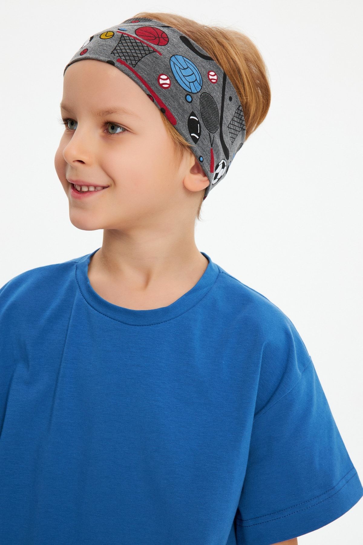 Erkek %100 Pamuklu Penye Şort T-Shirt Bandana 3'lü Alt Üst Takım Spor Rahat Koleksiyon 1