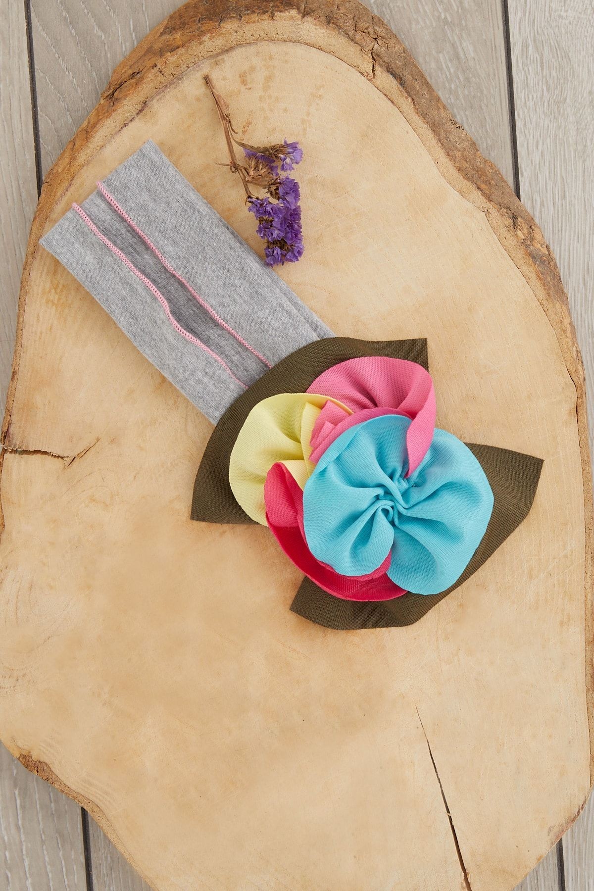 El Yapımı Yumuşak Eşsiz Aksesuarlı Doğal Pamuklu Penye Bebek Çocuk Kız Bandana Renkli Seri