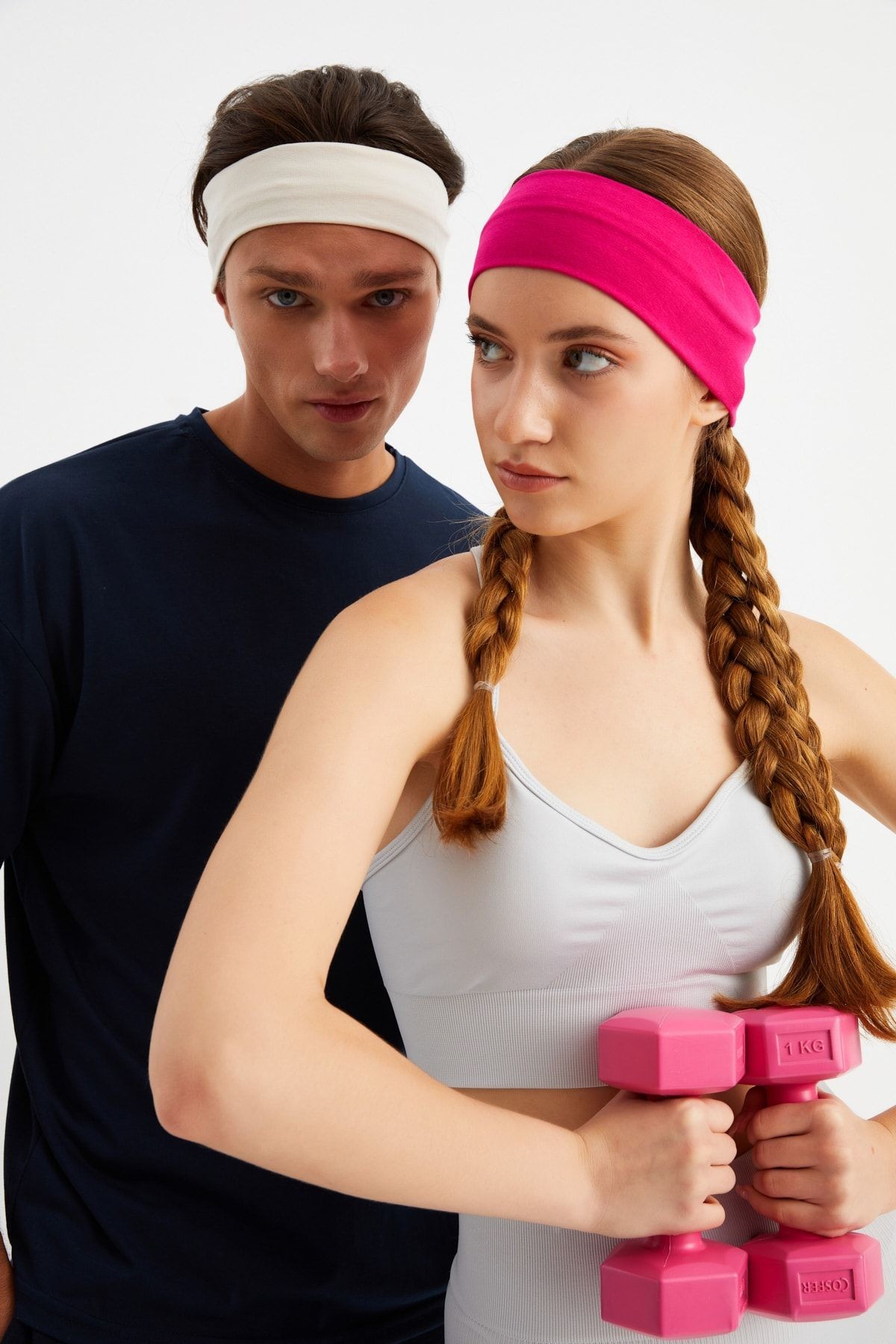 2'li Pamuklu Penye, Kaymaz, Terletmez, Ultra Hafif, Spor Saç Bandı Bandana