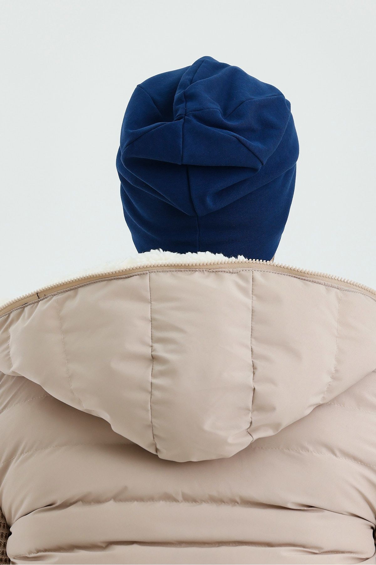 Erkek Açık Lacivert Termal %100 Pamuklu Soft 2 Stil 1 Arada Bere Premium Cuts Serisi