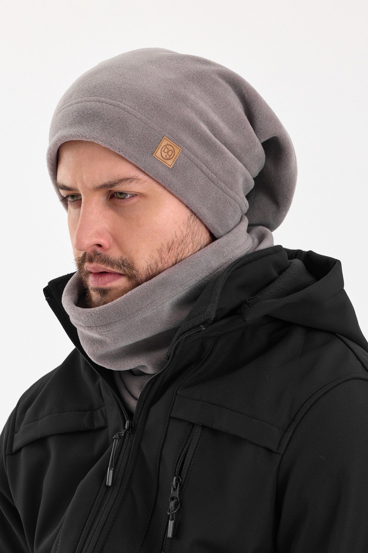 Erkek Kadın %100 mikro Polar Çift Katlı Winter's coming Bere Boyunluk Takım