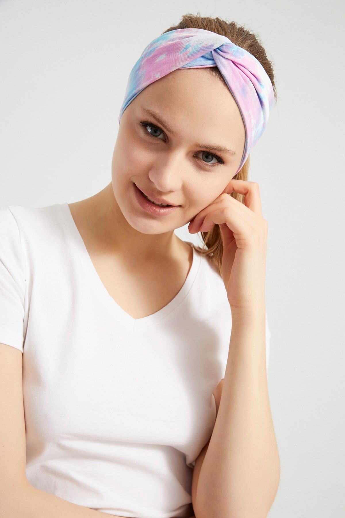 Batik Aqua, Butik Tasarım Kadın Bandana Saç Bandı, Ekstra Yumuşak, Esnek, Doğal, Pamuklu Penye