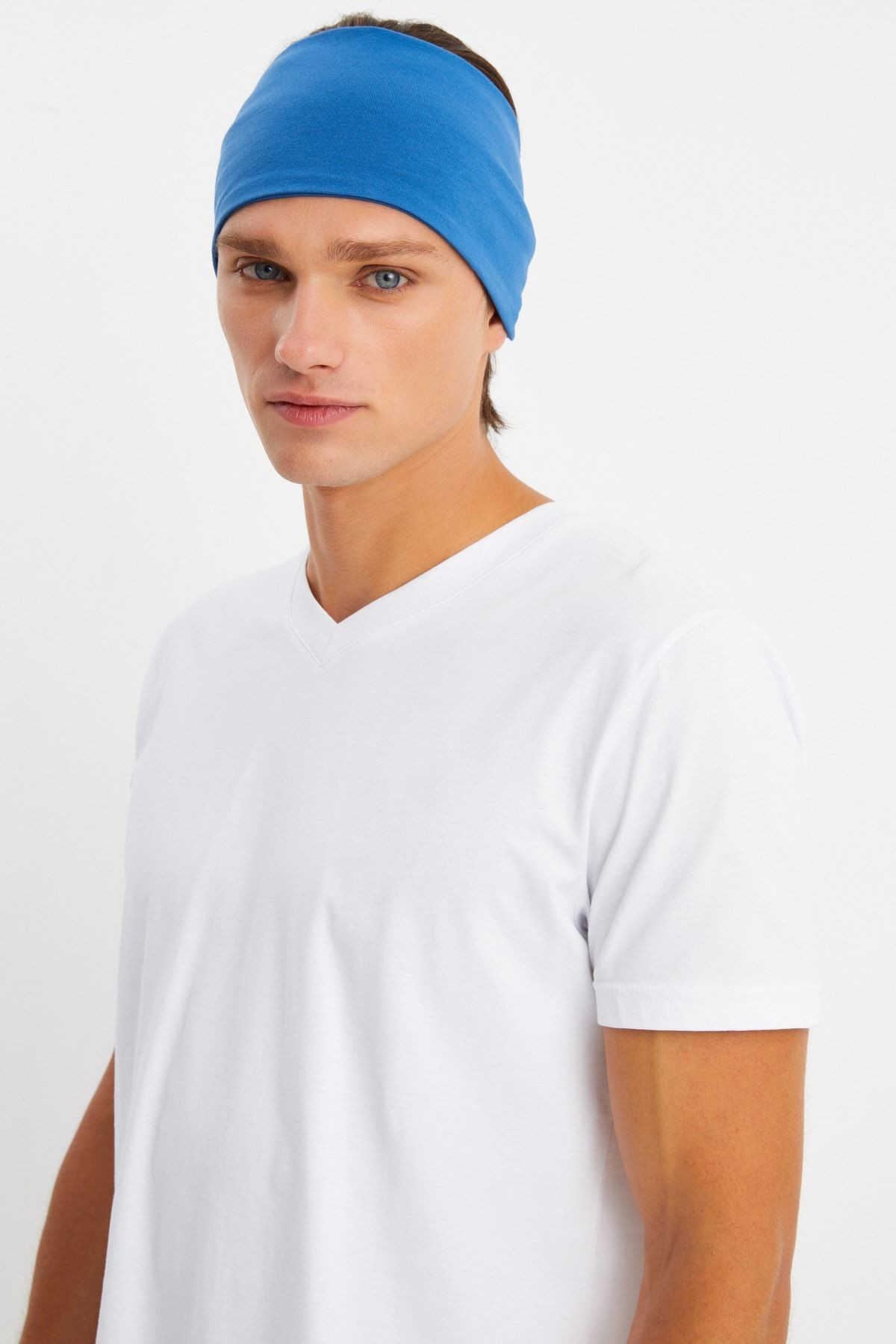 Erkek %100 Pamuklu Penye Kaymaz Ultra Hafif Spor Geniş Saç Bandı Bandana