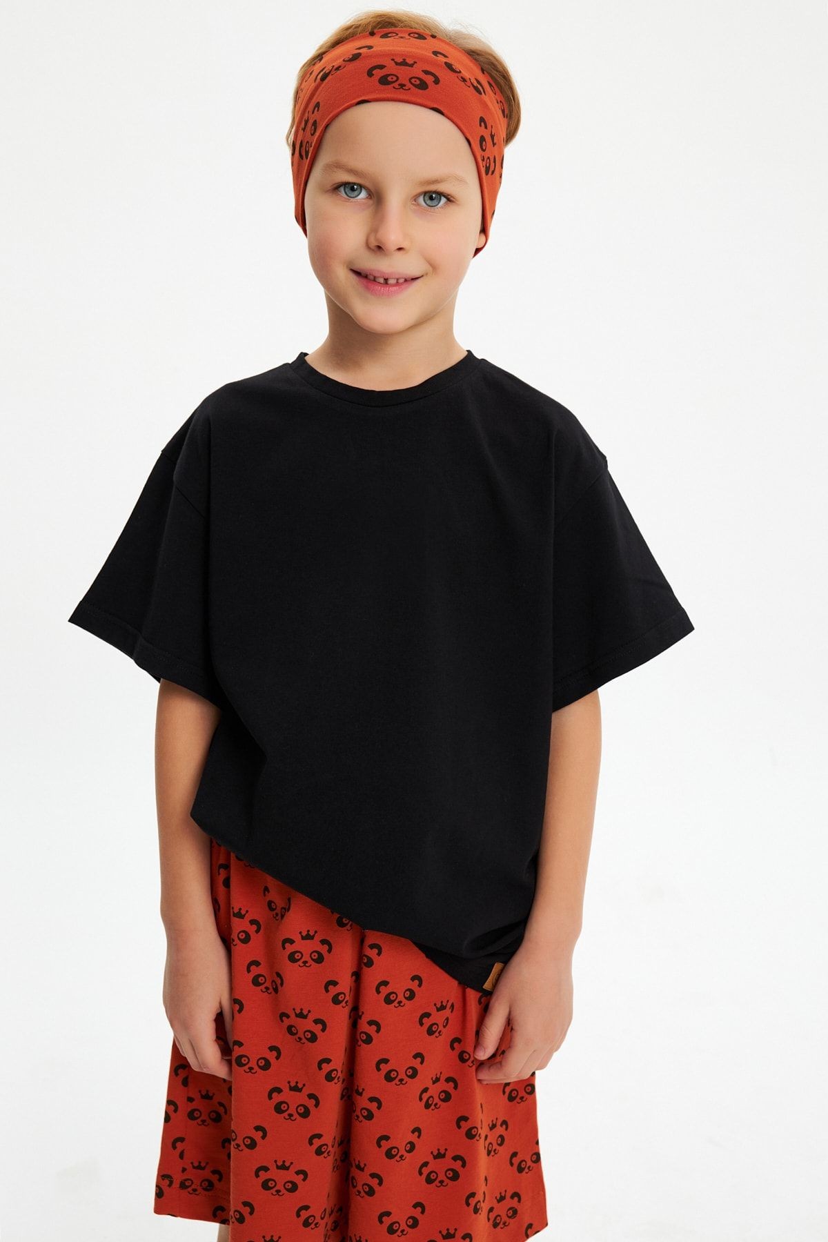 Erkek %100 Pamuklu Penye Şort T-Shirt Bandana 3^lü Alt Üst Takım -Spor Rahat Koleksiyon 10