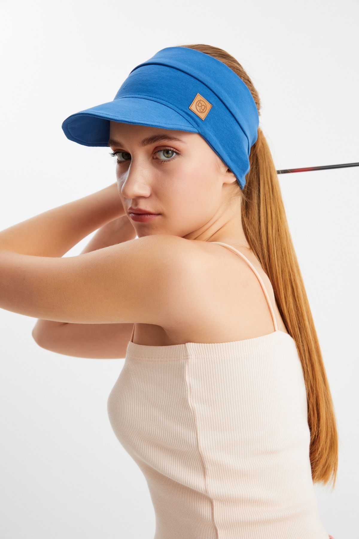 Kız UV Korumalı Katlanabilir Üstü Açık Yumuşak Siperli %100 Pamuklu Penye Tenis Vizör Şapka