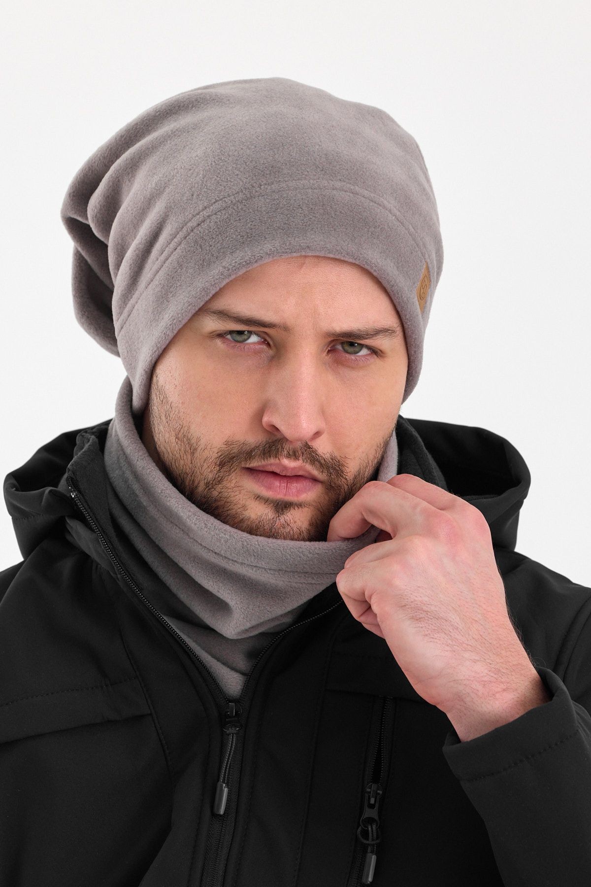 Erkek Kadın %100 mikro Polar Çift Katlı Winter's coming Bere Boyunluk Takım