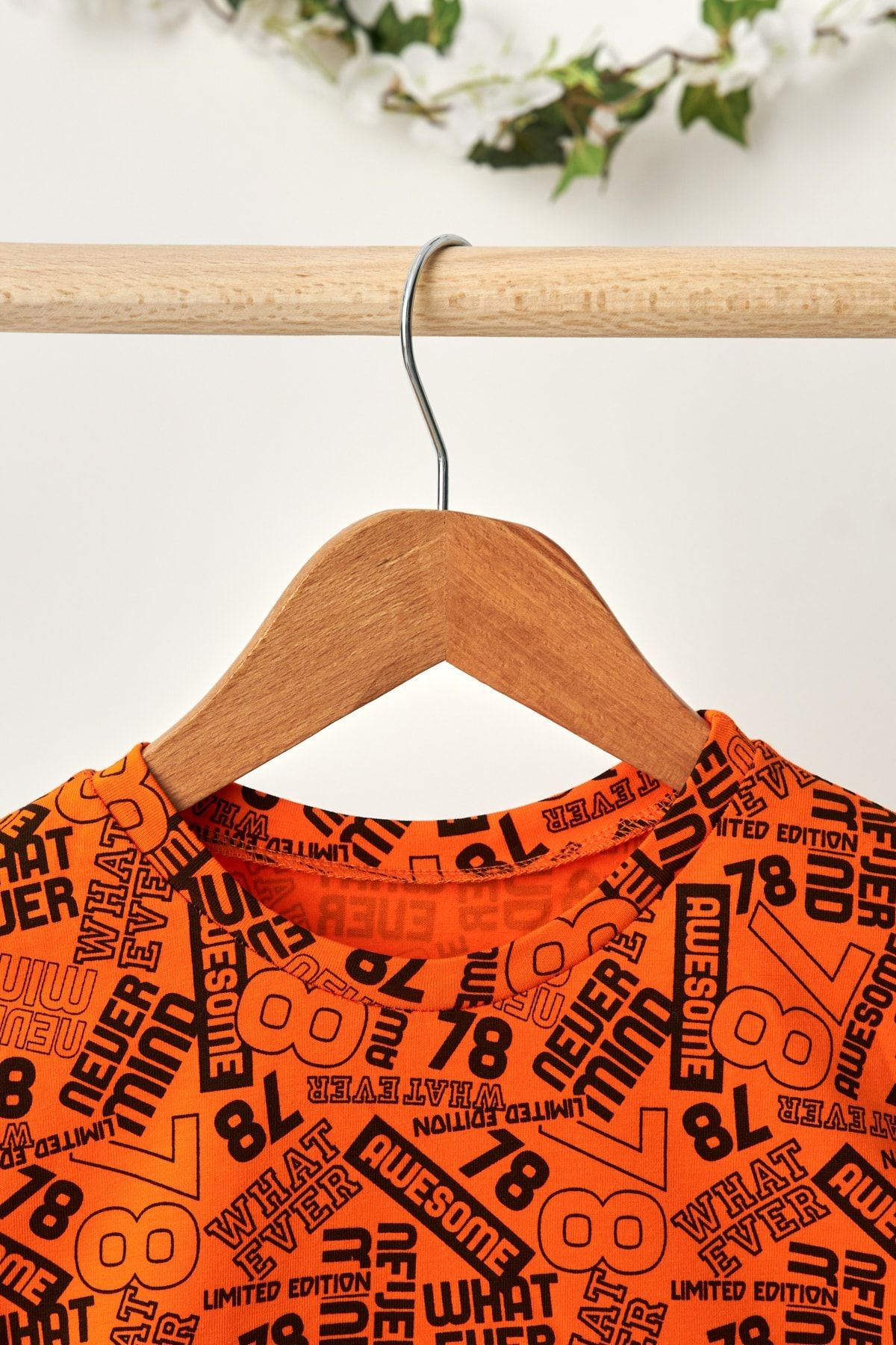 Erkek Çocuk Kısa Kollu Desenli Bisiklet Yaka Terletmez, Yumuşak Rahat %100 Pamuklu Penye T-shirt