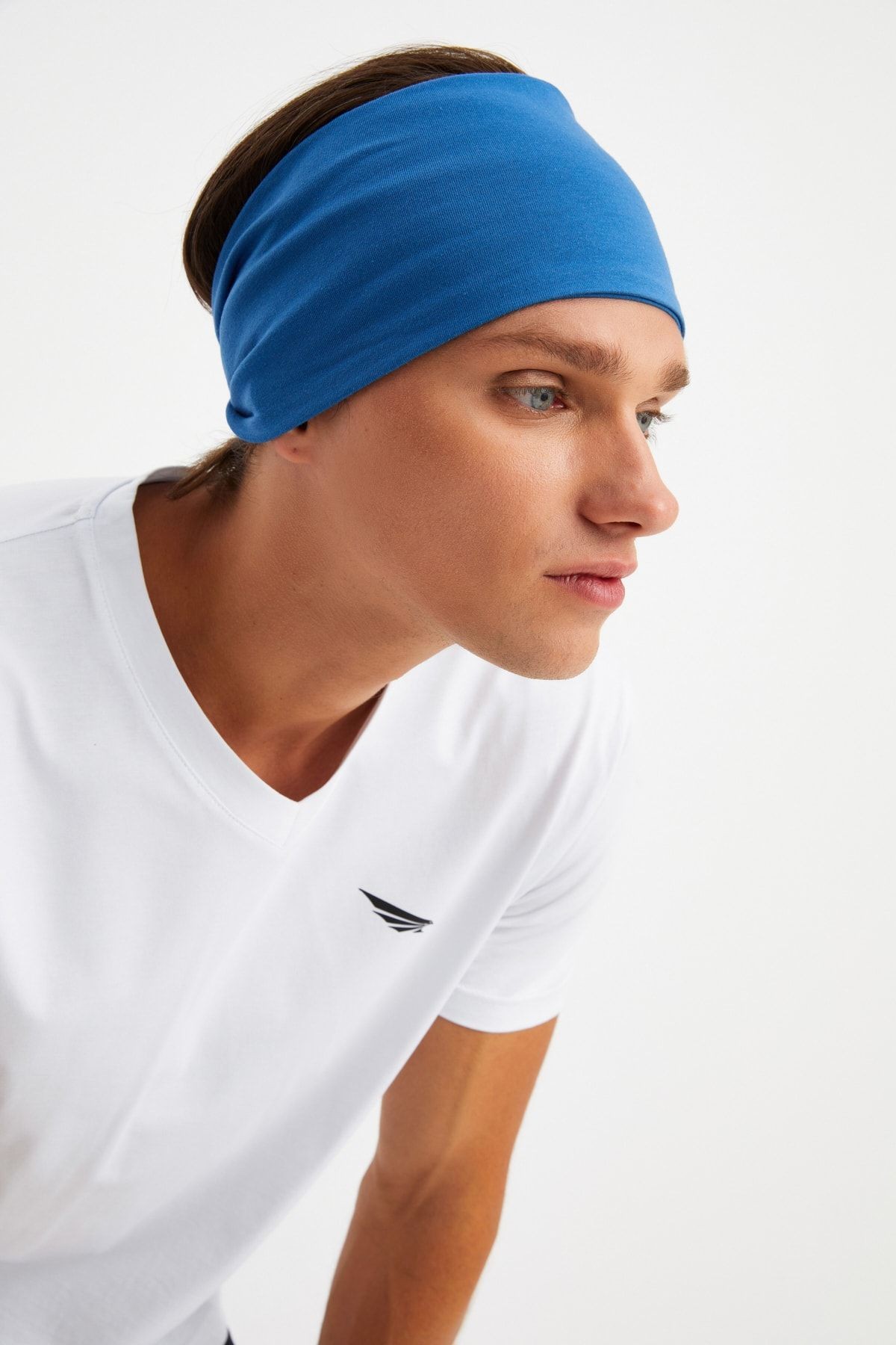 Erkek %100 Pamuklu Penye Kaymaz Ultra Hafif Spor Geniş Saç Bandı Bandana