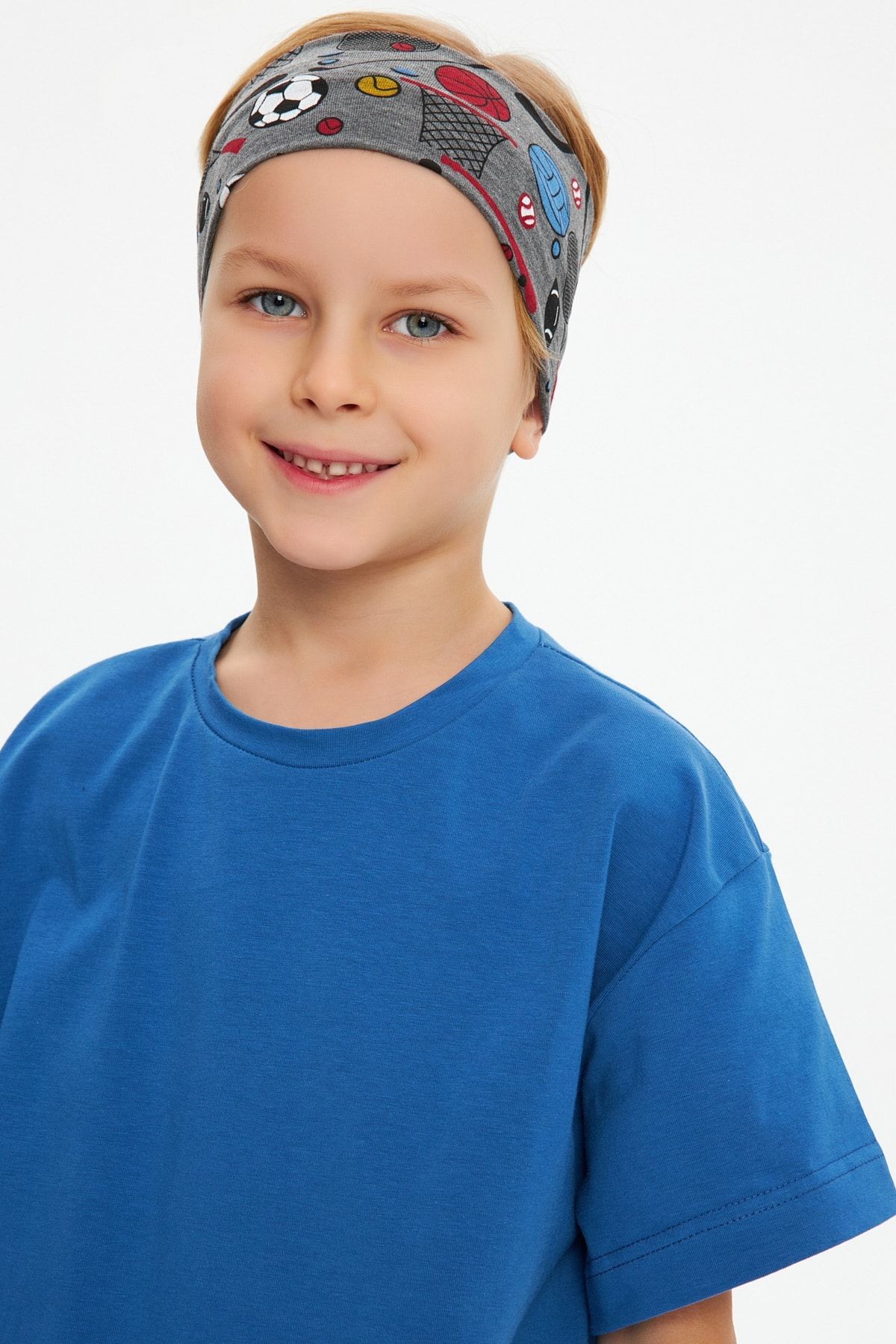 Erkek %100 Pamuklu Penye Şort T-Shirt Bandana 3'lü Alt Üst Takım Spor Rahat Koleksiyon 1