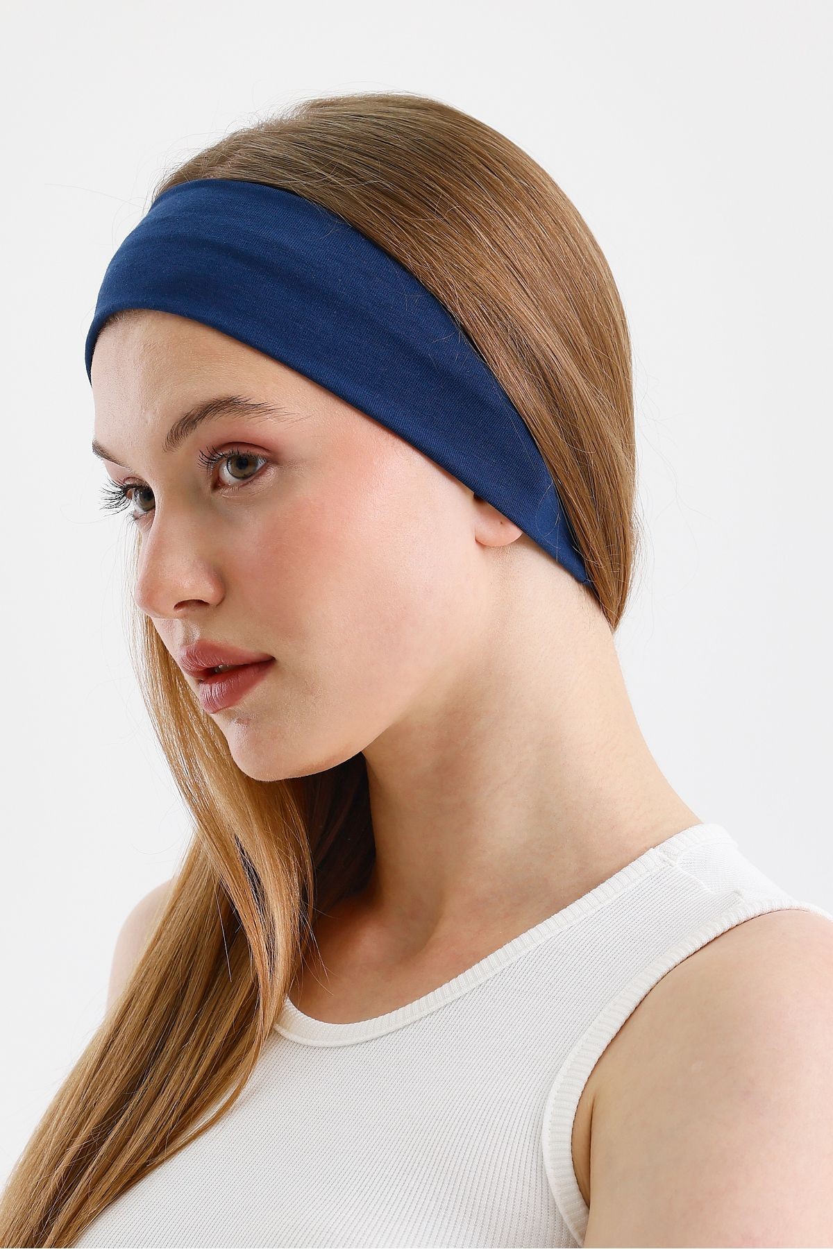 Kadın %100 Pamuklu Penye, Kaymaz, Terletmez, Ultra Hafif, Spor Saç Bandı Bandana