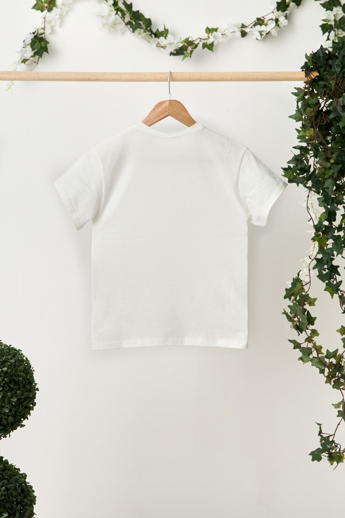 Erkek Çocuk %100 Pamuklu Penye Oversize Beyaz T-Shirt Yumuşak Mavi Bandana 2'Lİ TAKIM  Trend Seri3