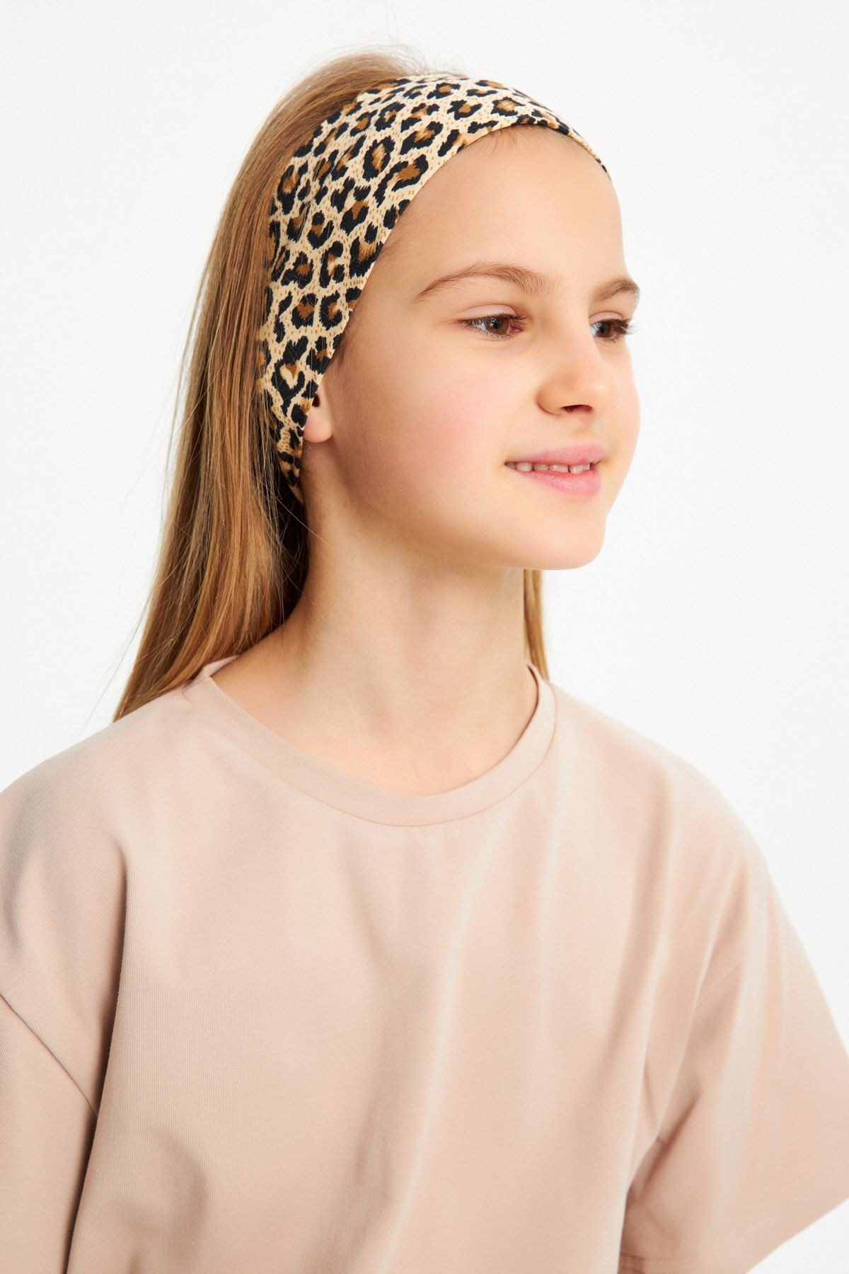 Kız %100 Pamuklu Penye Şort T-shirt Bandana 3^lü Alt Üst Takım
