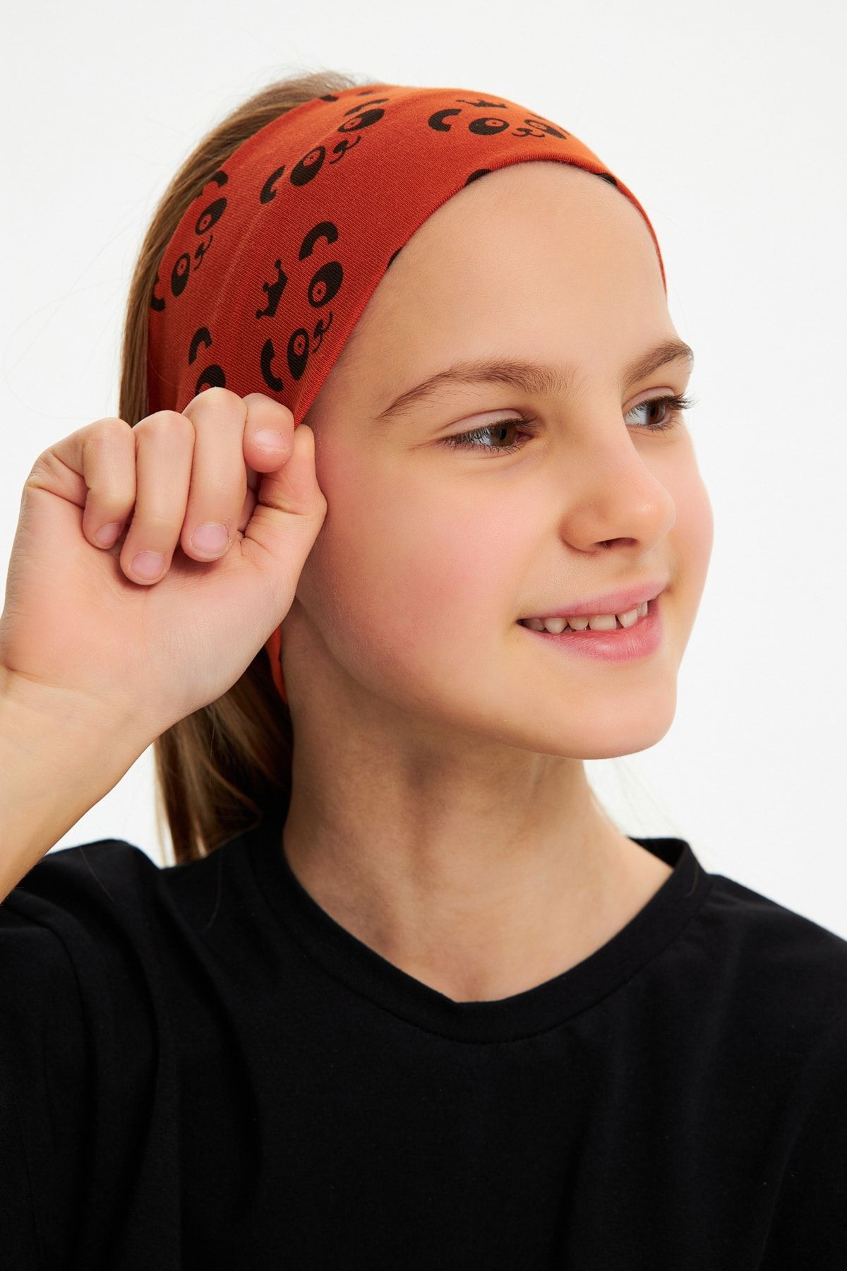 Kız %100 Pamuklu Penye Şort T-shirt Bandana 3^lü Alt Üst Takım