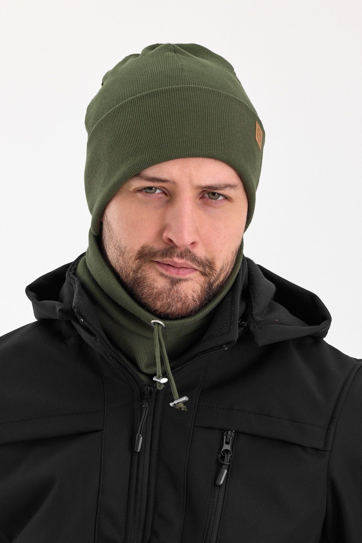 Erkek Balıkçı Style Pamuklu Kaşkorse, Terletmez, Ultra Hafif, Yumuşak Bere Boyunluk Takım