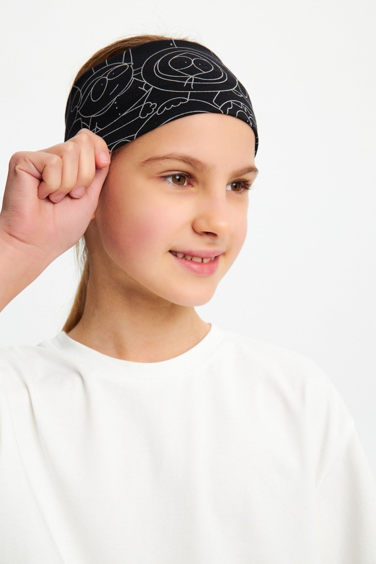 Pamuklu Penye Şort T-shirt Bandana 3'lü Alt Üst Takım