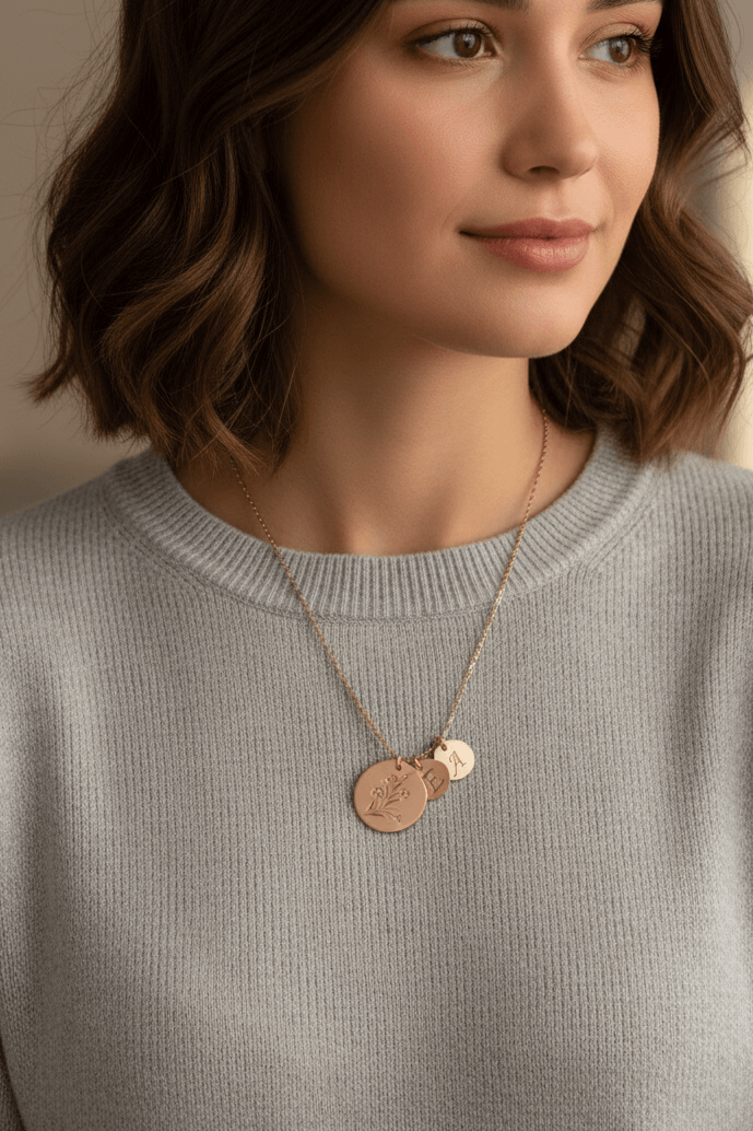 Personalized Engraved Multiple Disc Necklace