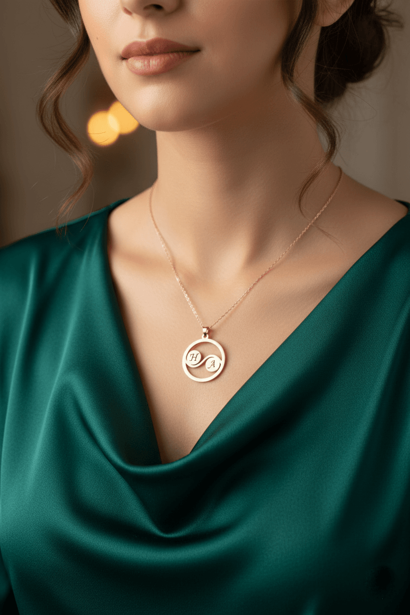 Personalized Engraved Double Initial Necklace