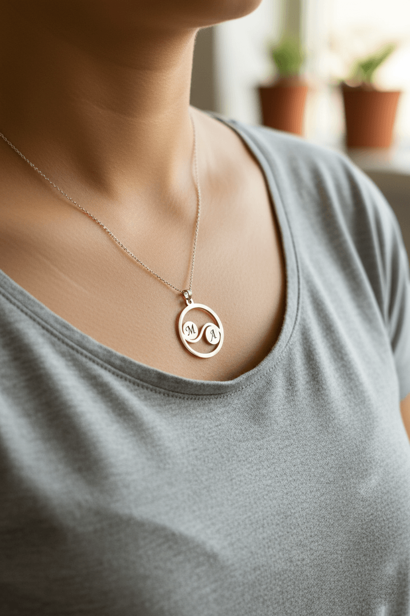 Personalized Engraved Double Initial Necklace
