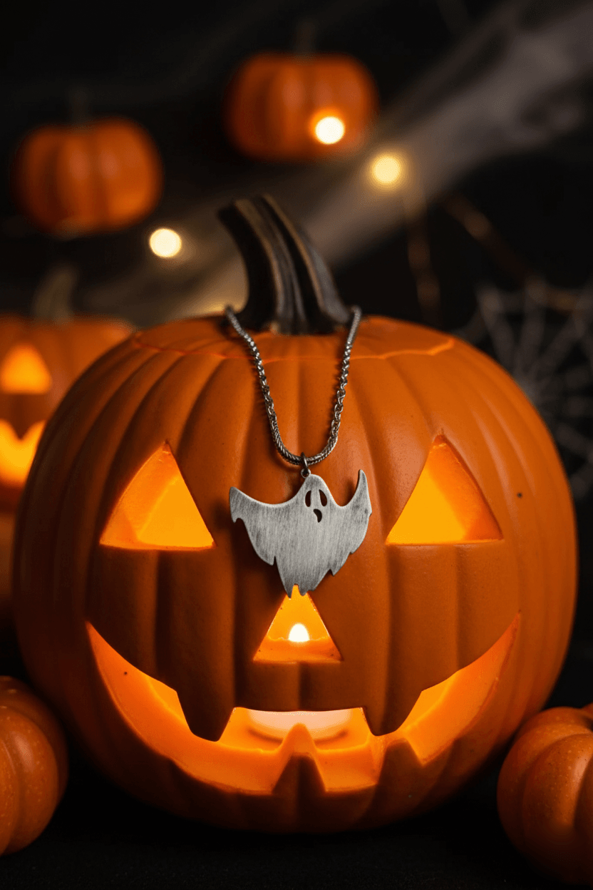 Personalized Spooky Boo Ghost Necklace