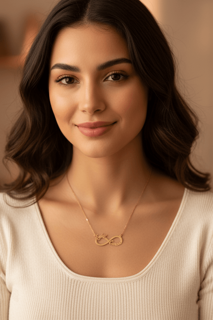 Sterling Silver Infinity Couple Name Necklace