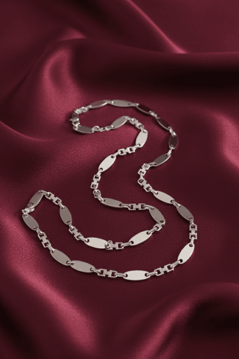 Personalized Linked Silver Plate Necklace