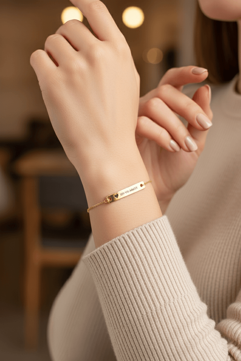 Personalized Engraved Name Plate Bracelet