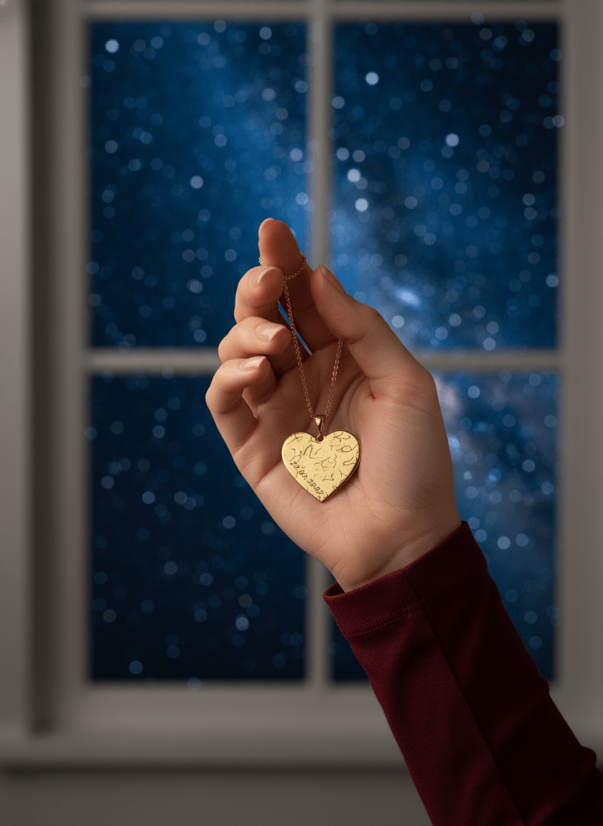 Yıldız Haritası İşlemeli Gümüş Kolye