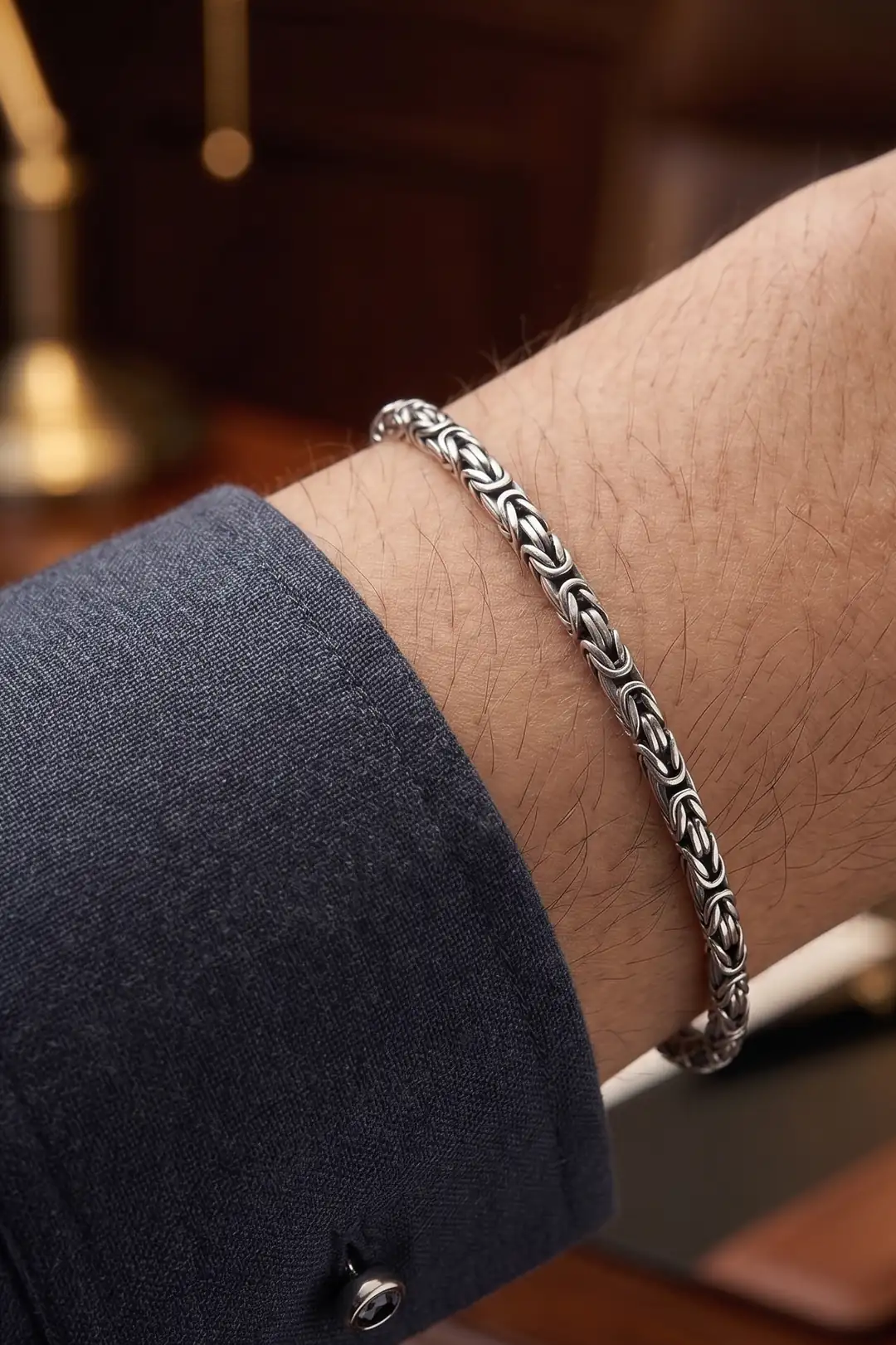 Sterling Silver Byzantine Chain Bracelet - Piyera Silver
