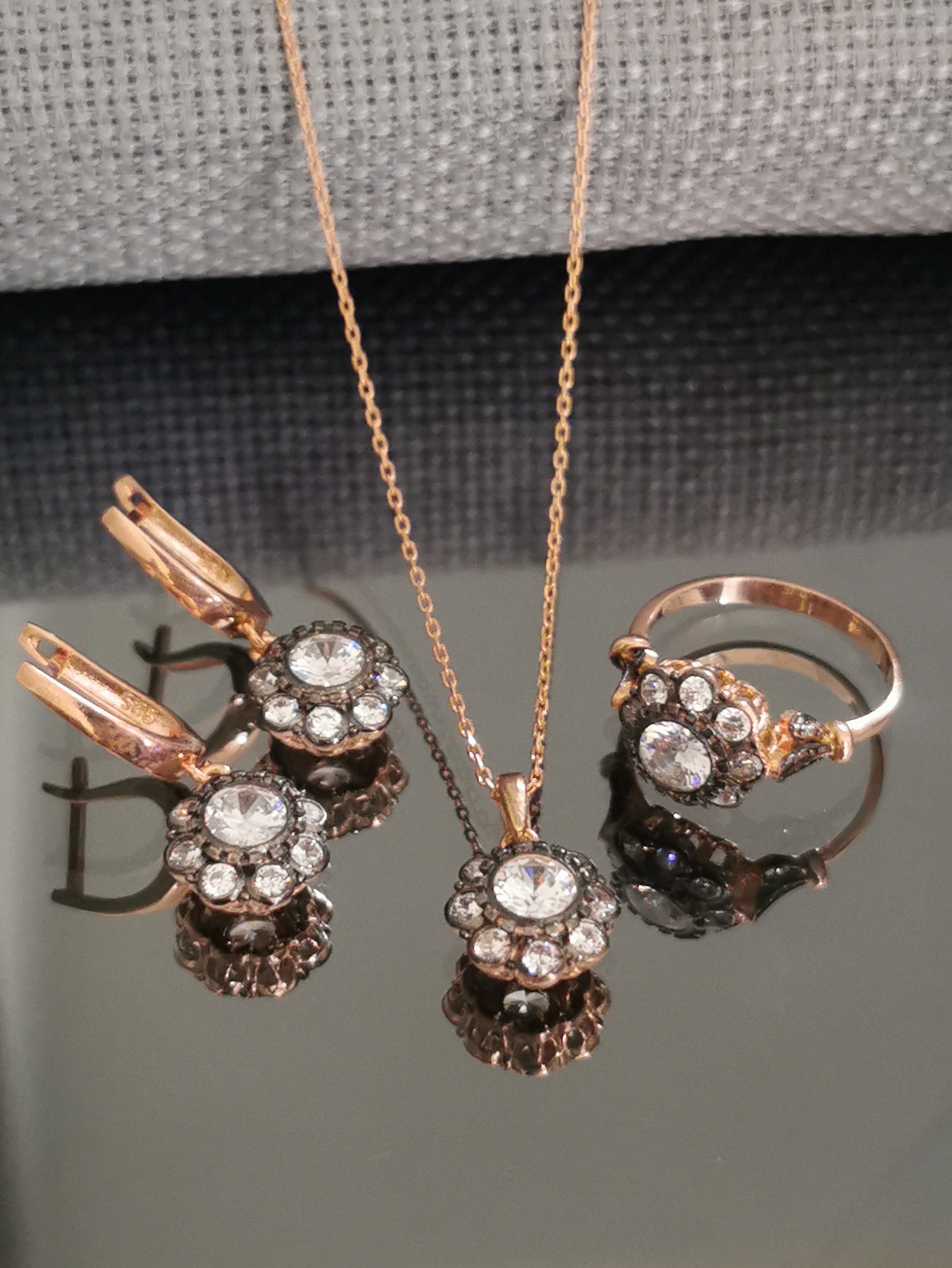 Sterling Silver Diamond Jewelry Set
