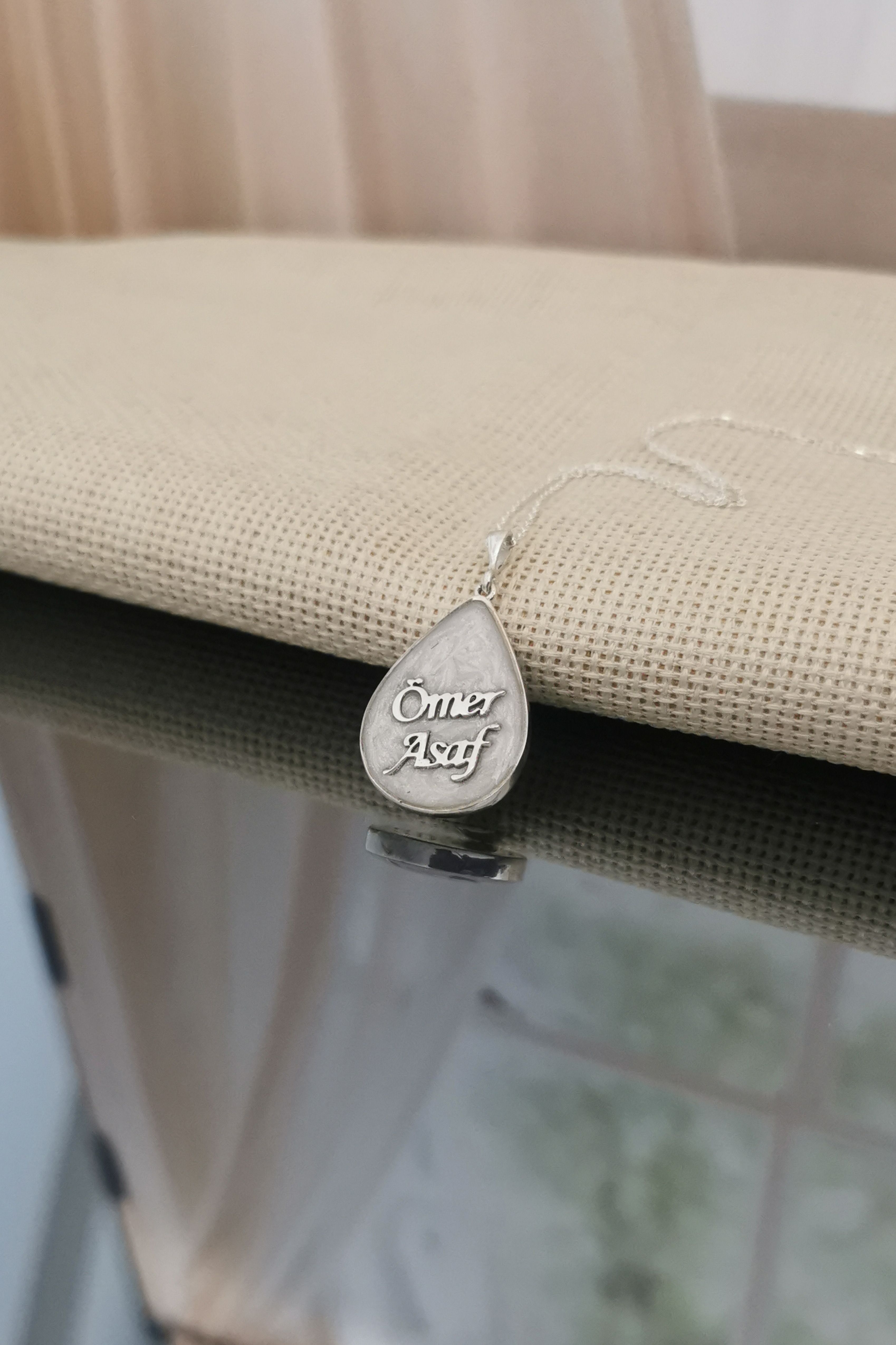 Custom Embedded Silver Name Necklace