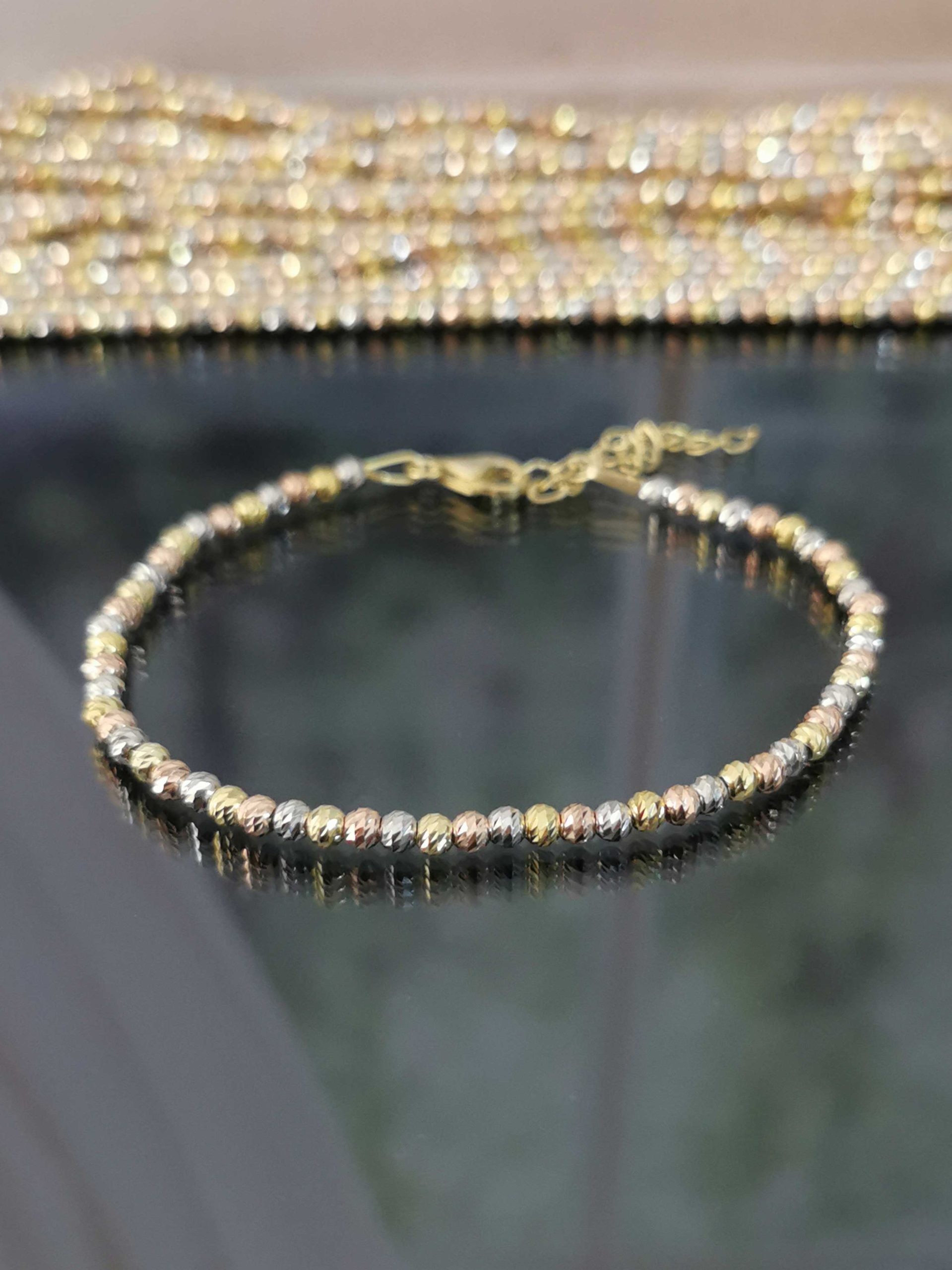 Colored Doric Beads Sterling Silver Bracelet