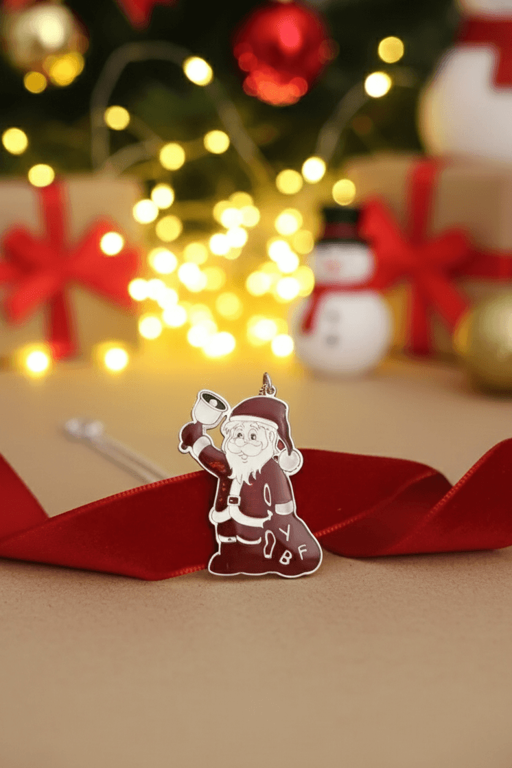 Personalized Santa Claus Silver Necklace