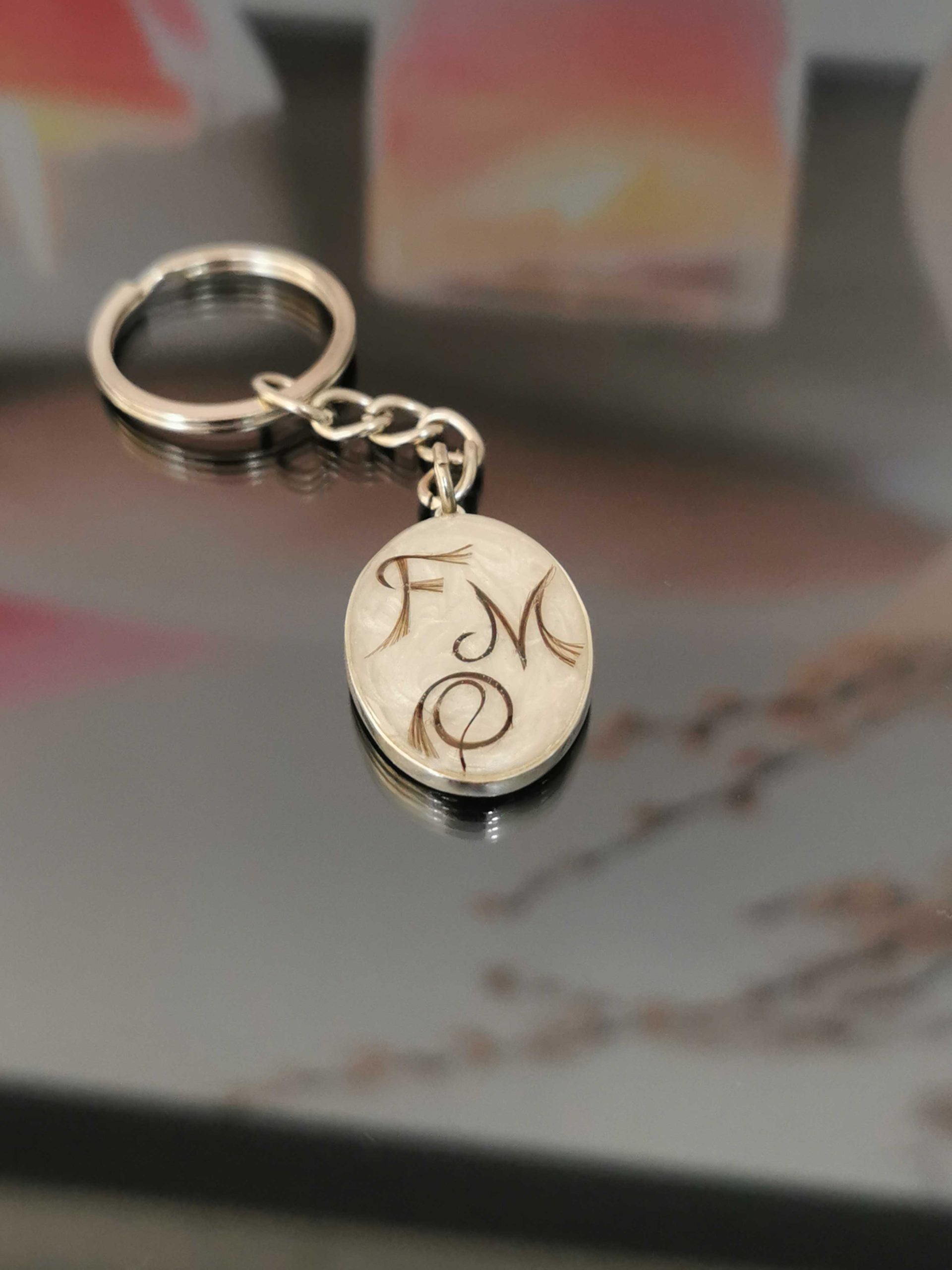 Lock Of Hair Sterling Silver Keychain
