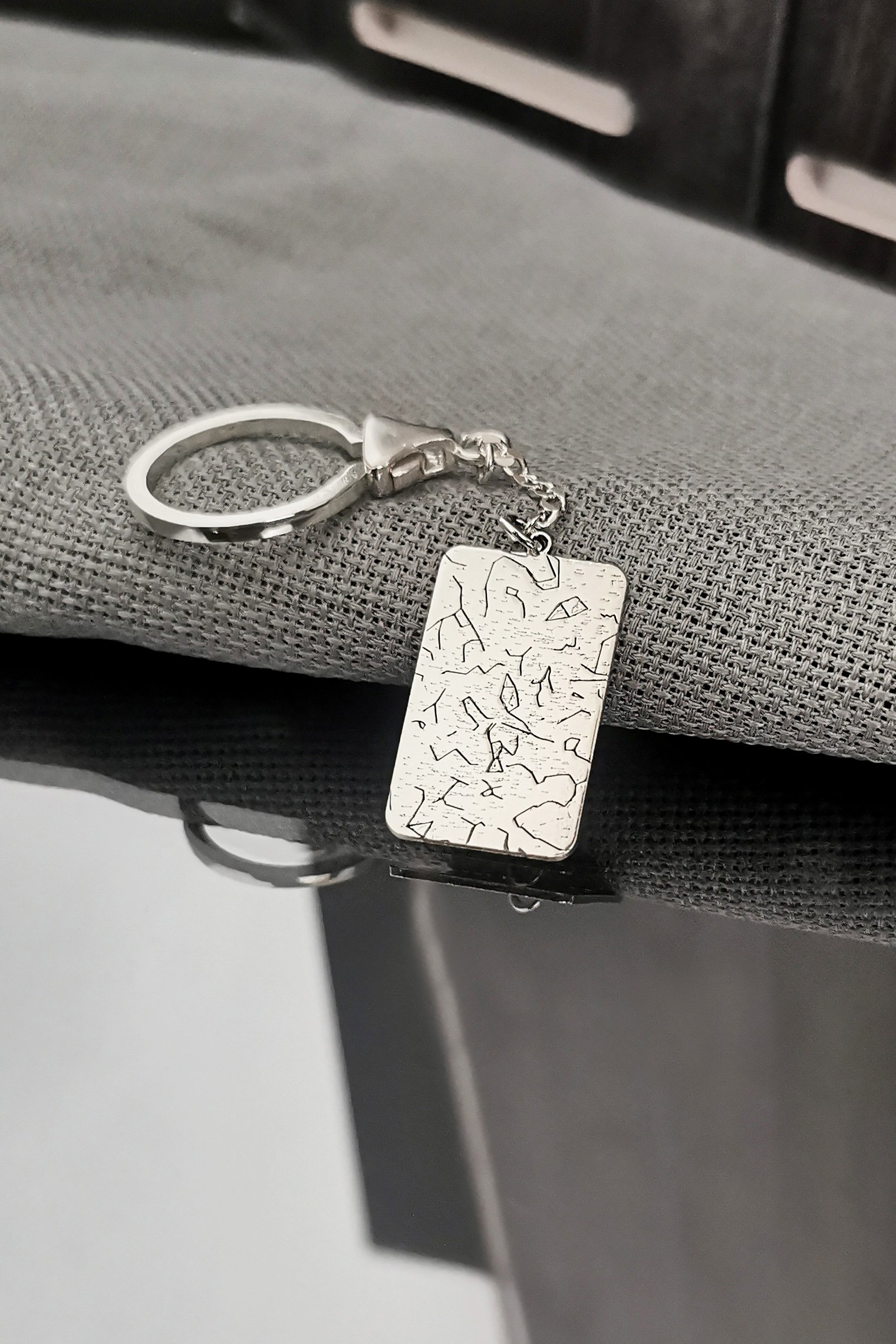 Actual Star Map by Date Silver Keychain
