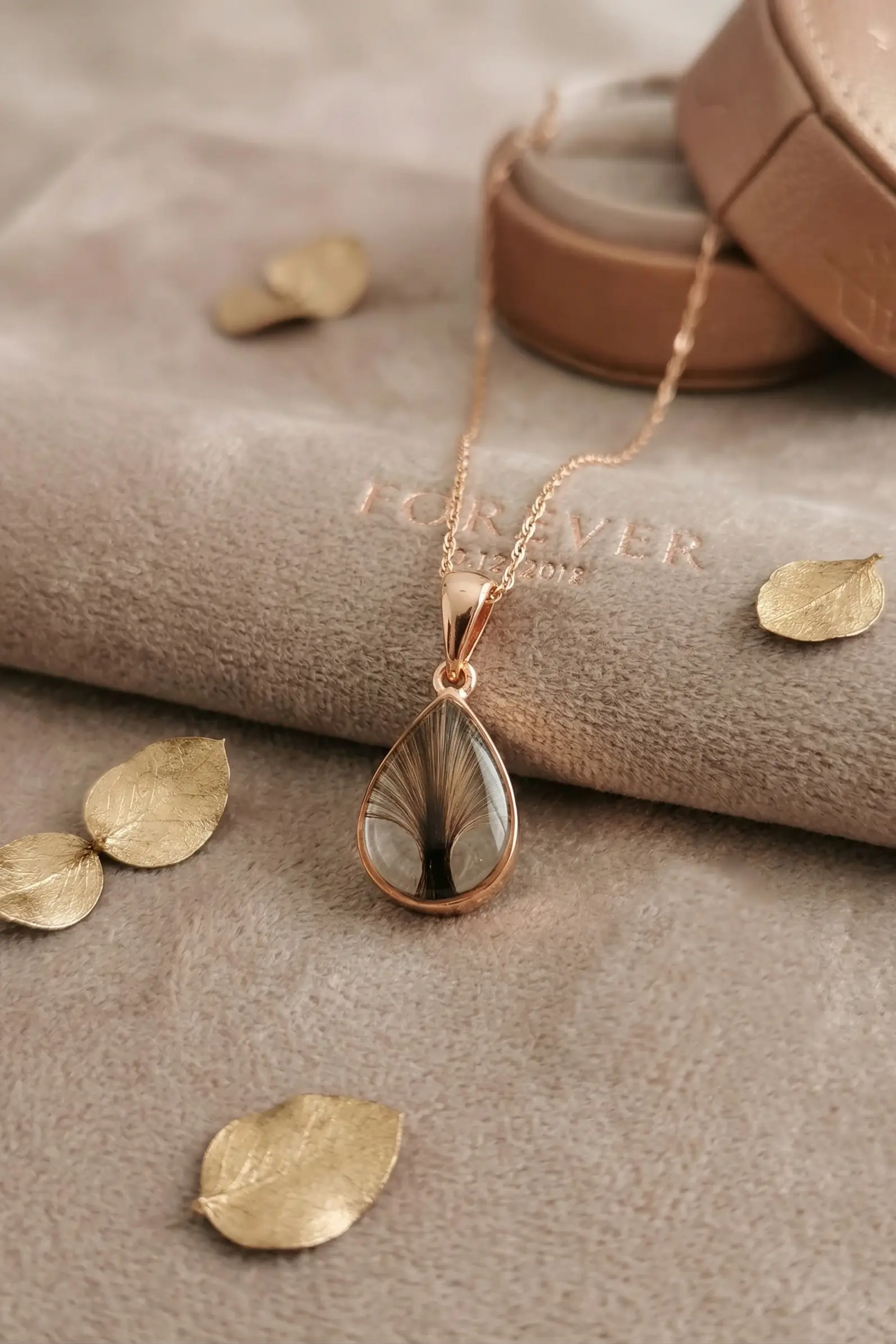 Lock of Hair Keepsake Minimal Teardrop Necklace - Piyera Silver