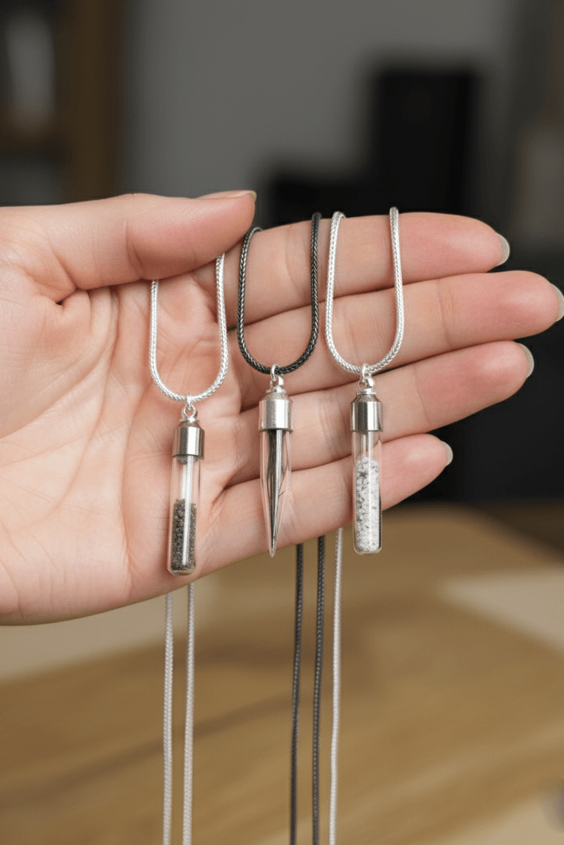 Fillable Hair & Ashes Locket Cremation Necklace